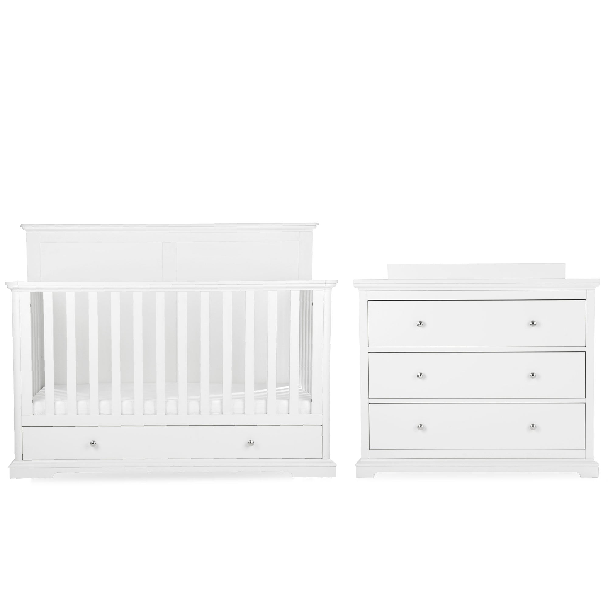 CuddleCo Beaumont 2 Piece Nursery Room Set with Grande Cotbed in White