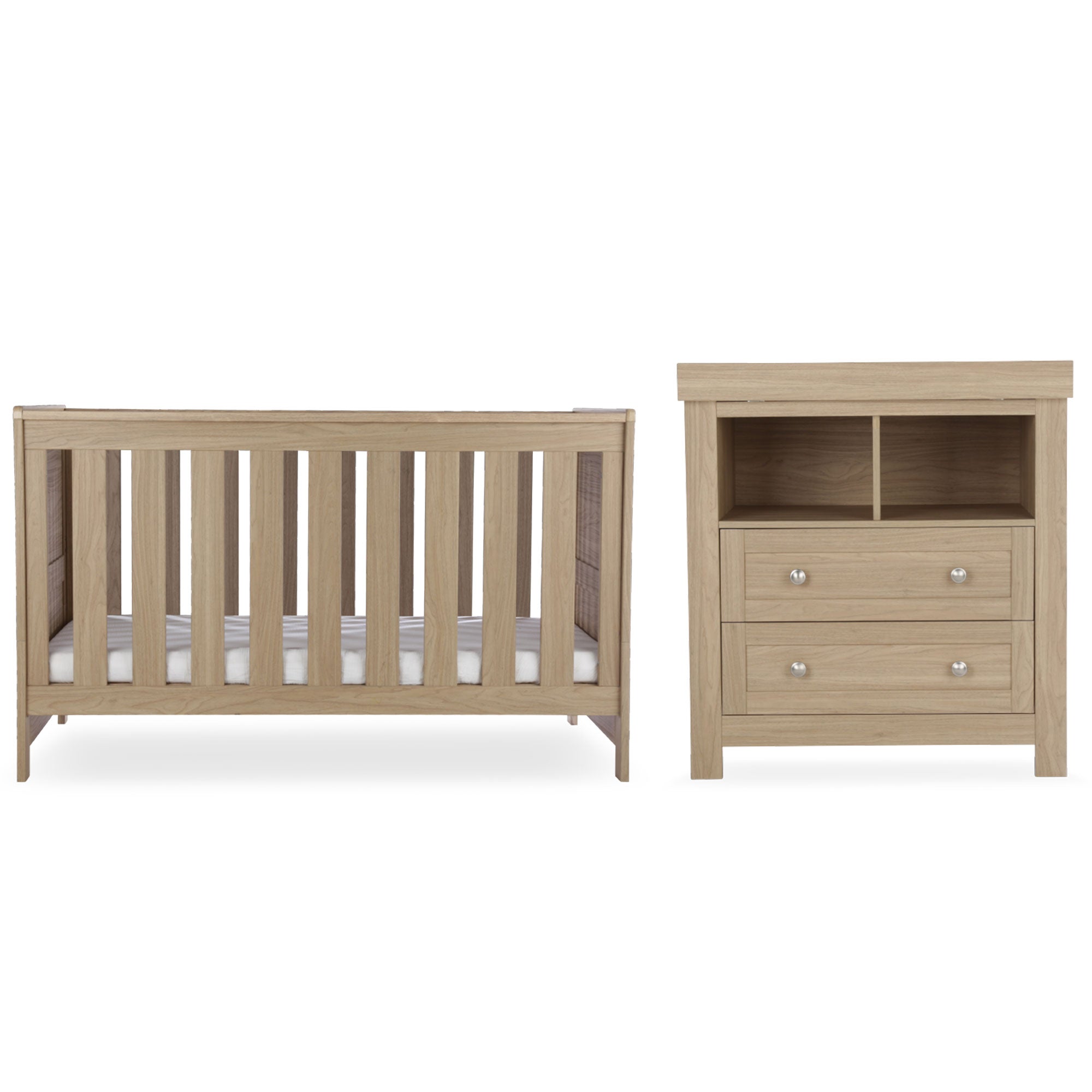 CuddleCo Burford 2 Piece Nursery Room Set in Oak