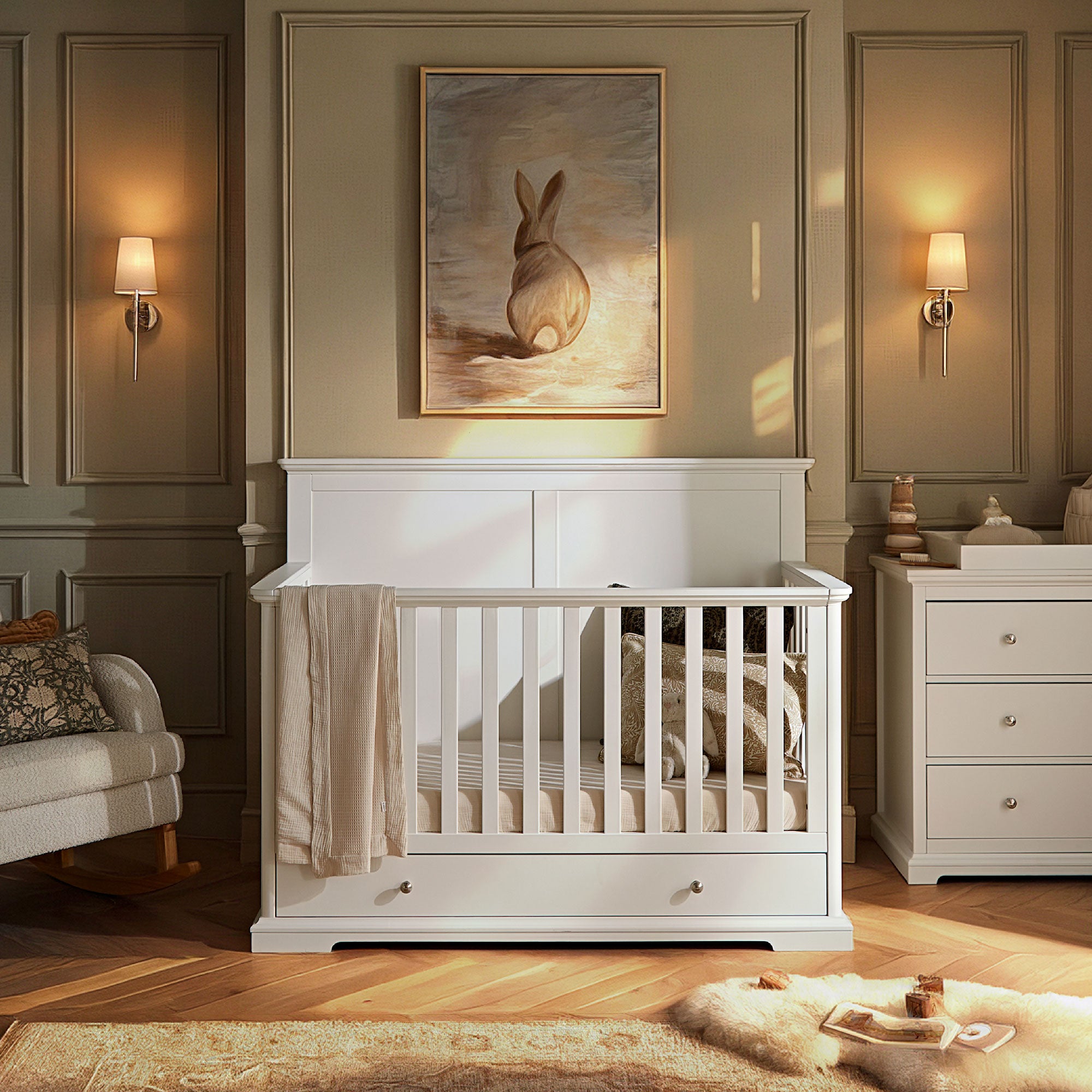 CuddleCo Beaumont Grande Cotbed in White