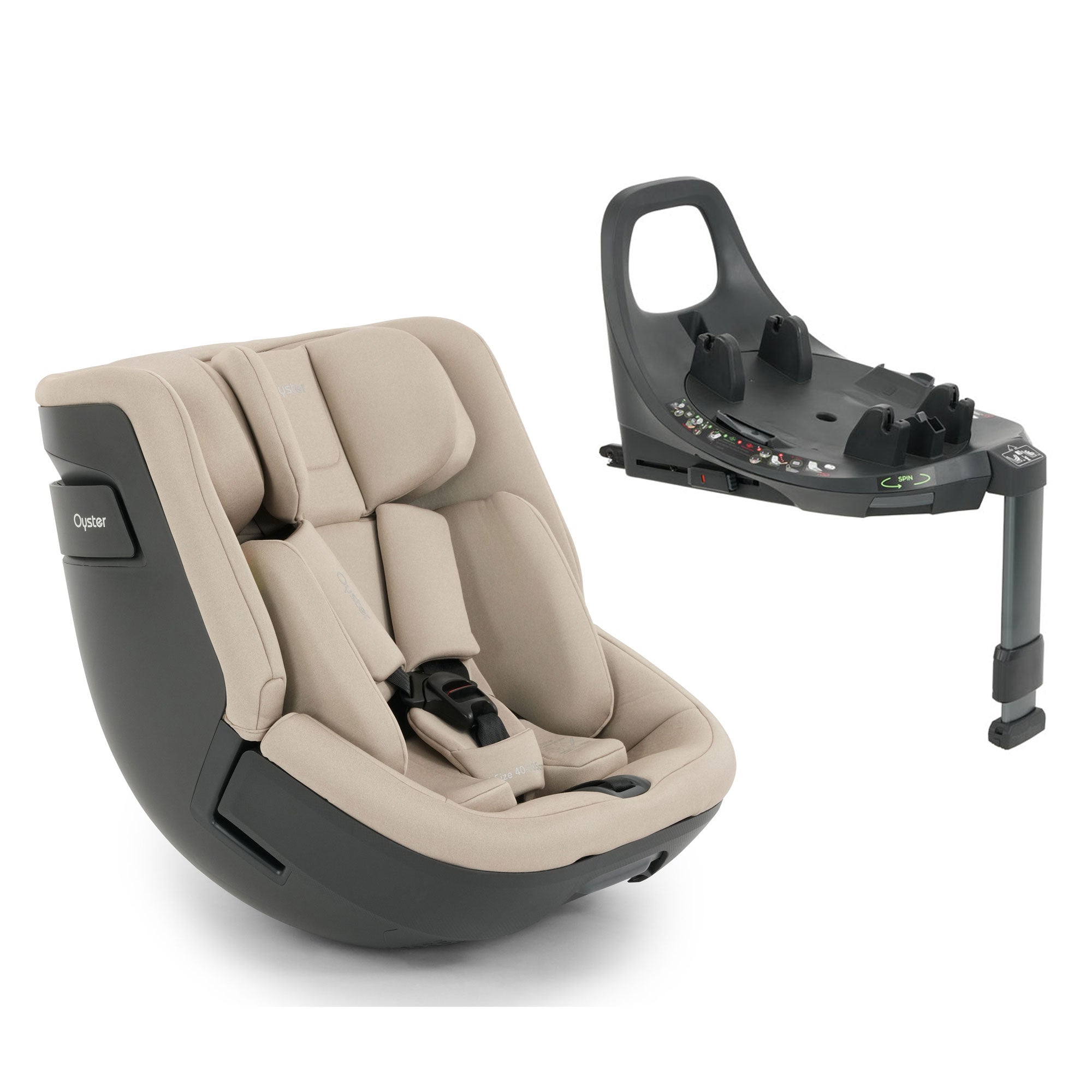 Oyster Toddler 360 i-Size Car Seat in Buttermilk