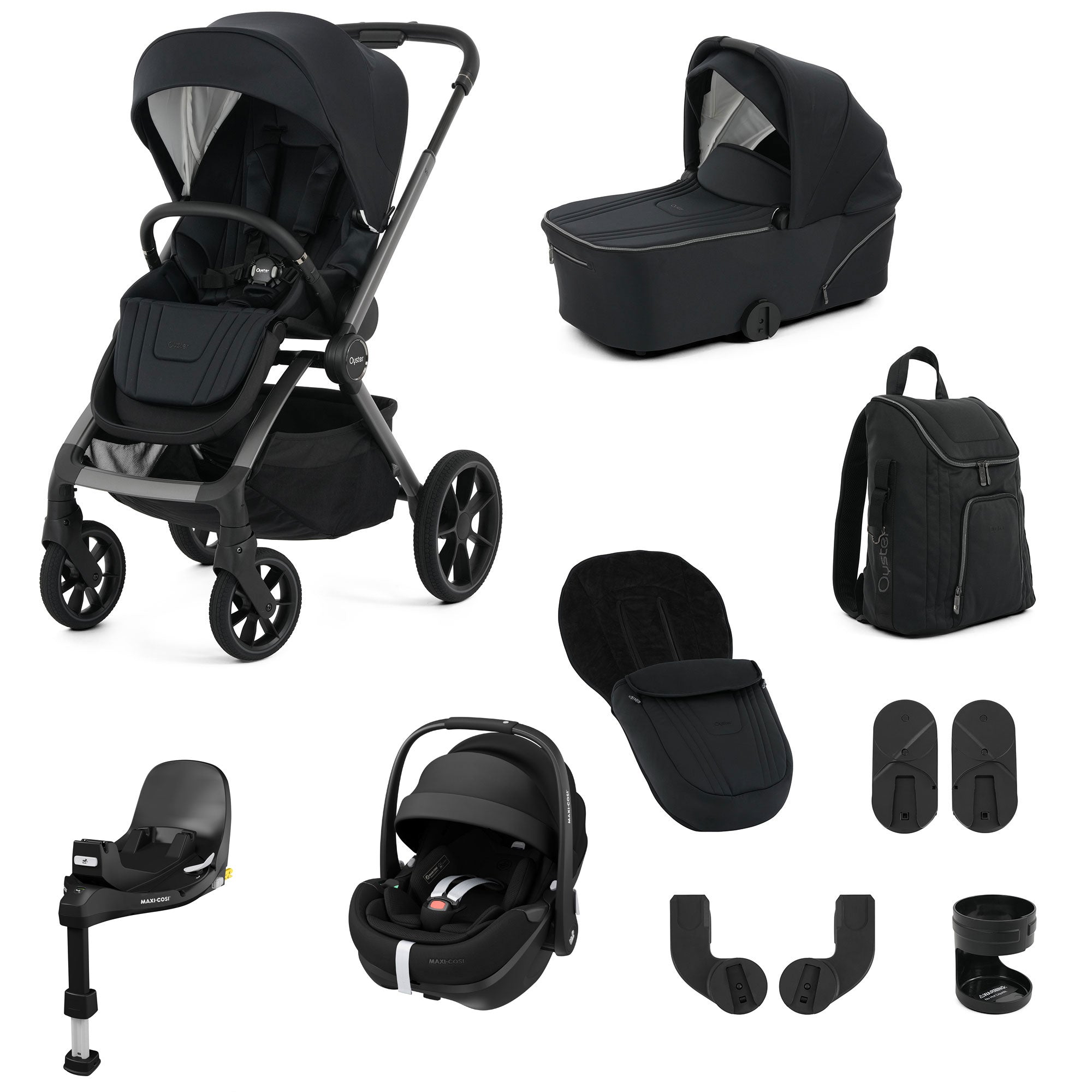 Oyster Vee Travel System Bundle in Liquorice