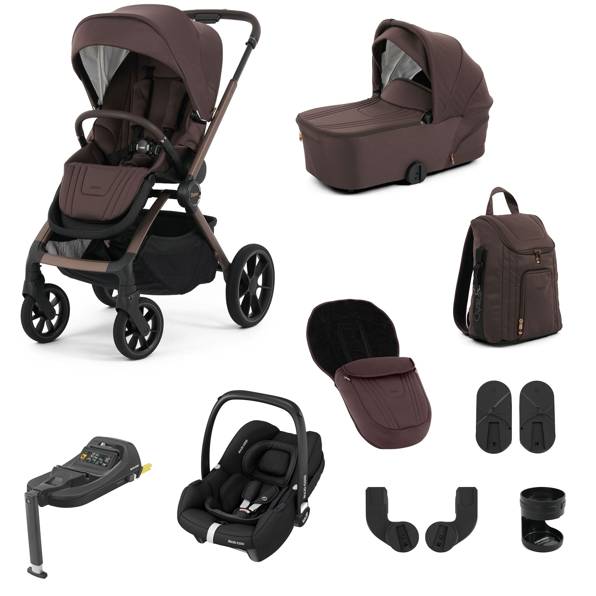 Oyster Vee Travel System Bundle in Chocolate