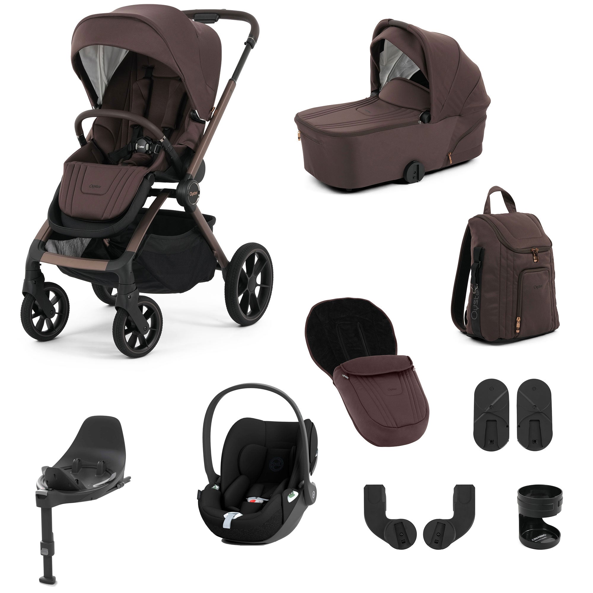 Oyster Vee Travel System Bundle in Chocolate