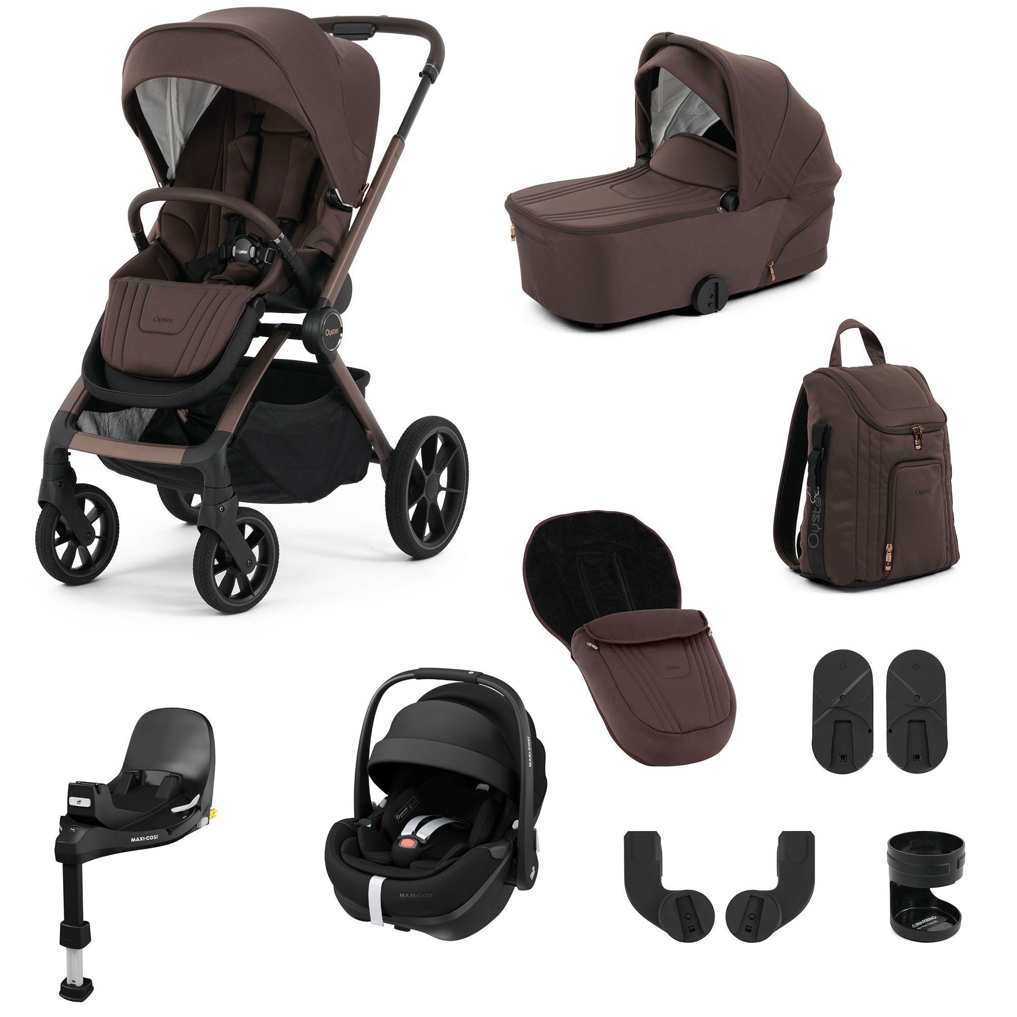 Oyster Vee Travel System Bundle in Chocolate