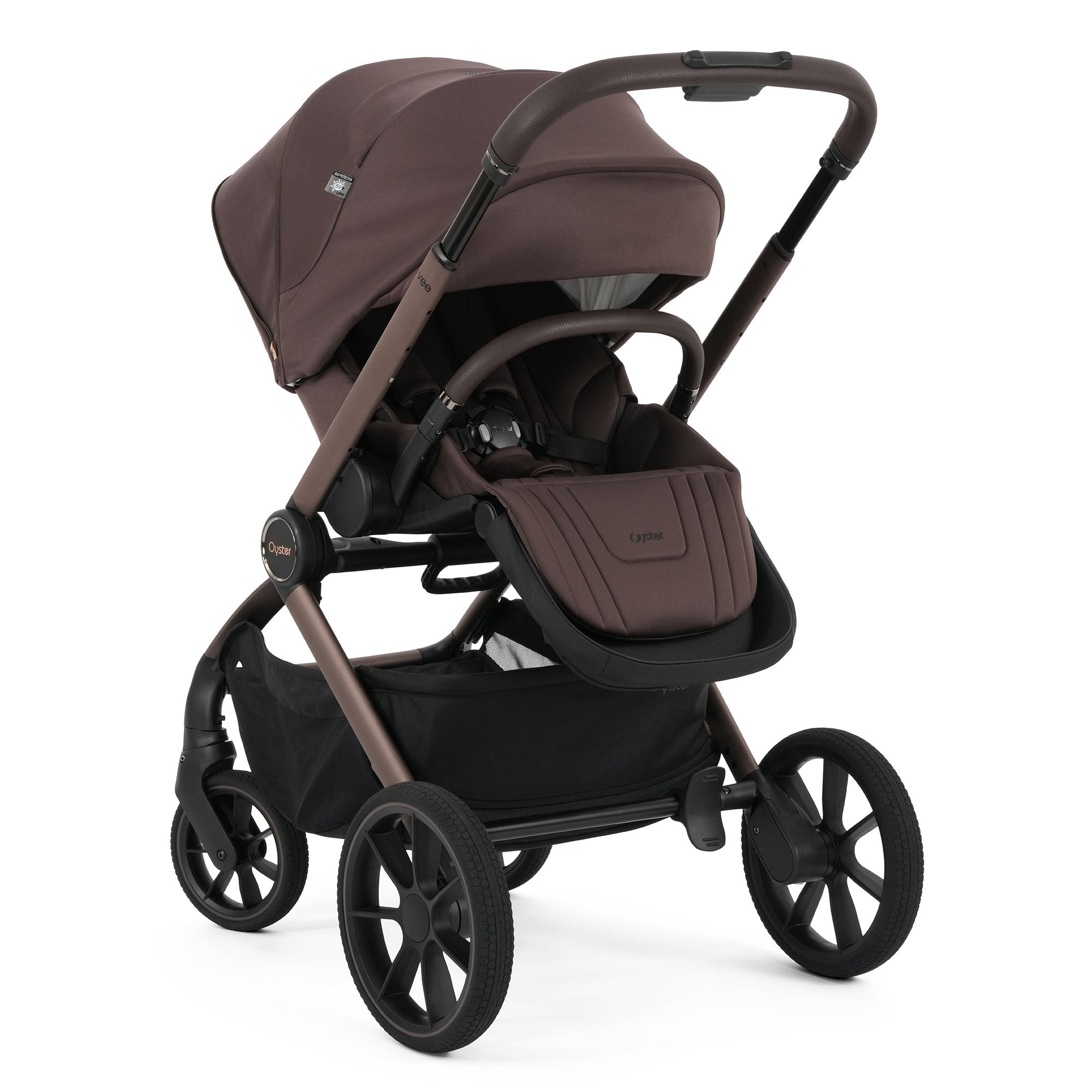 Oyster Vee Stroller & Carrycot Bundle in Chocolate