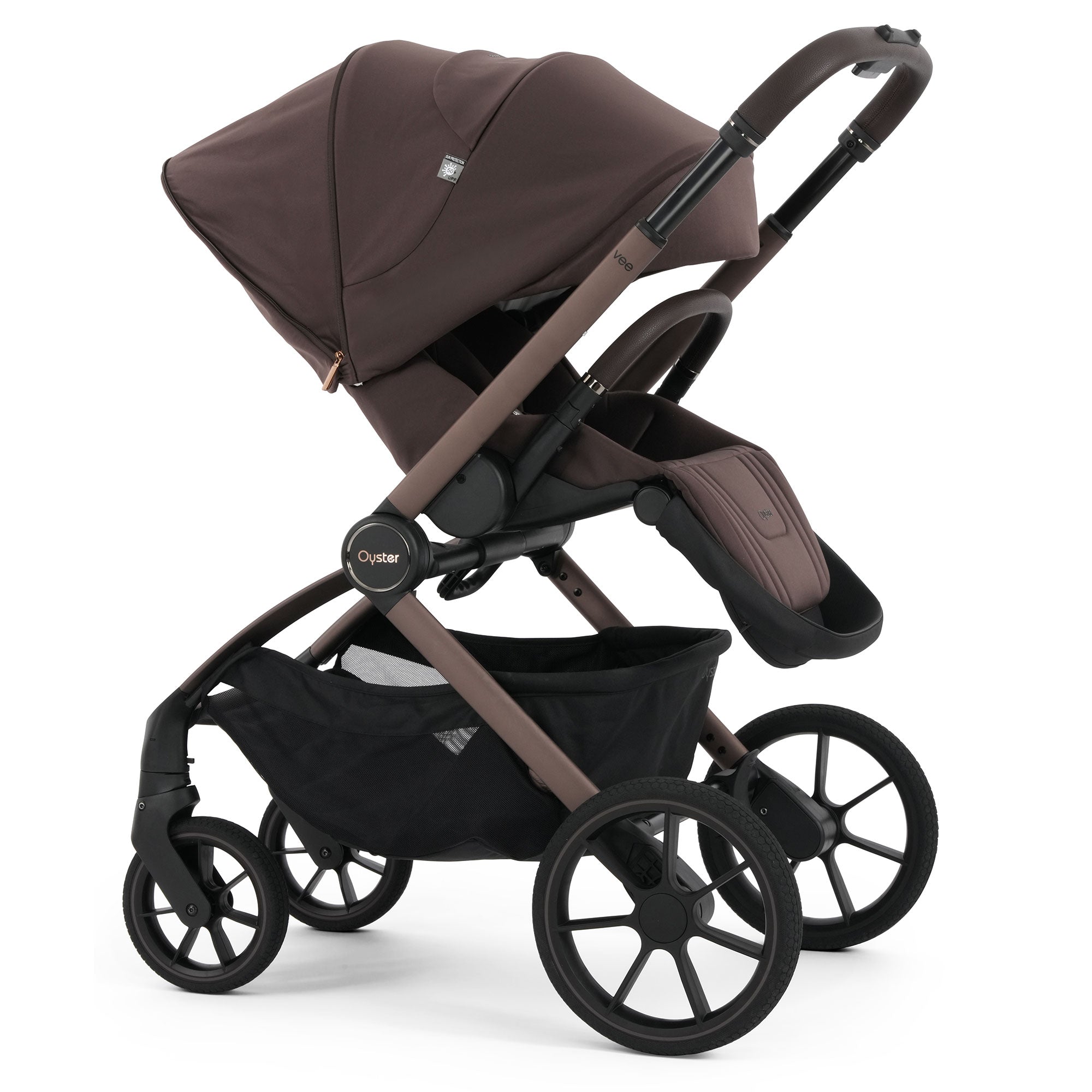 Oyster Vee Stroller & Carrycot Bundle in Chocolate
