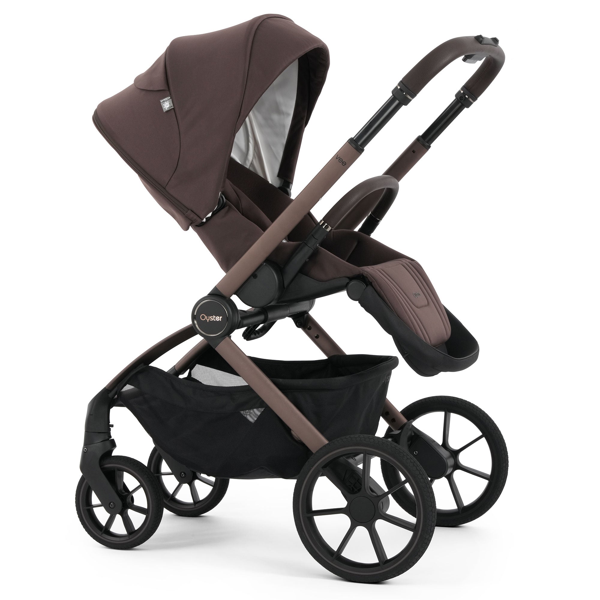 Oyster Vee Stroller & Carrycot Bundle in Chocolate