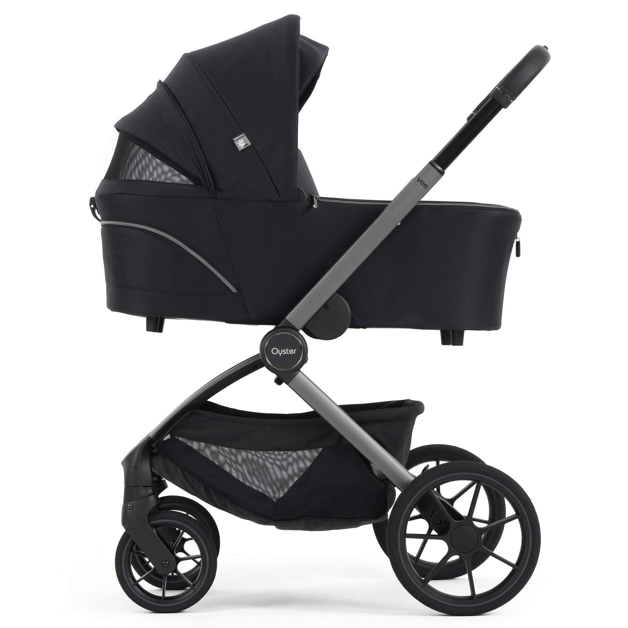 Oyster Vee Stroller & Carrycot Bundle in Liquorice