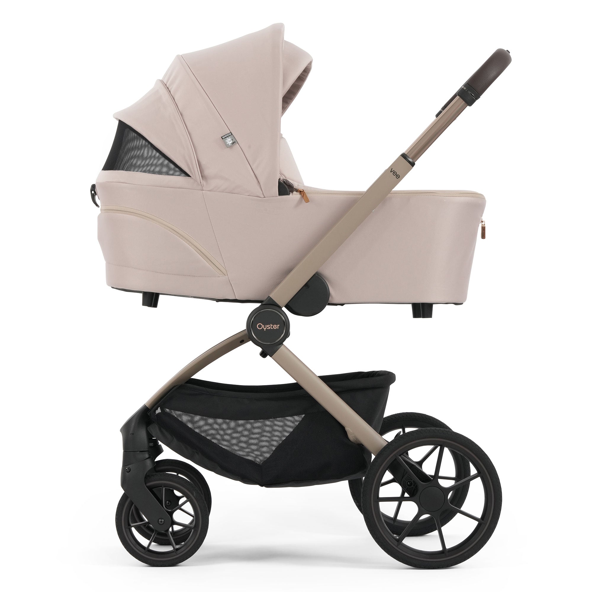 Oyster Vee Stroller & Carrycot Bundle in Vanilla