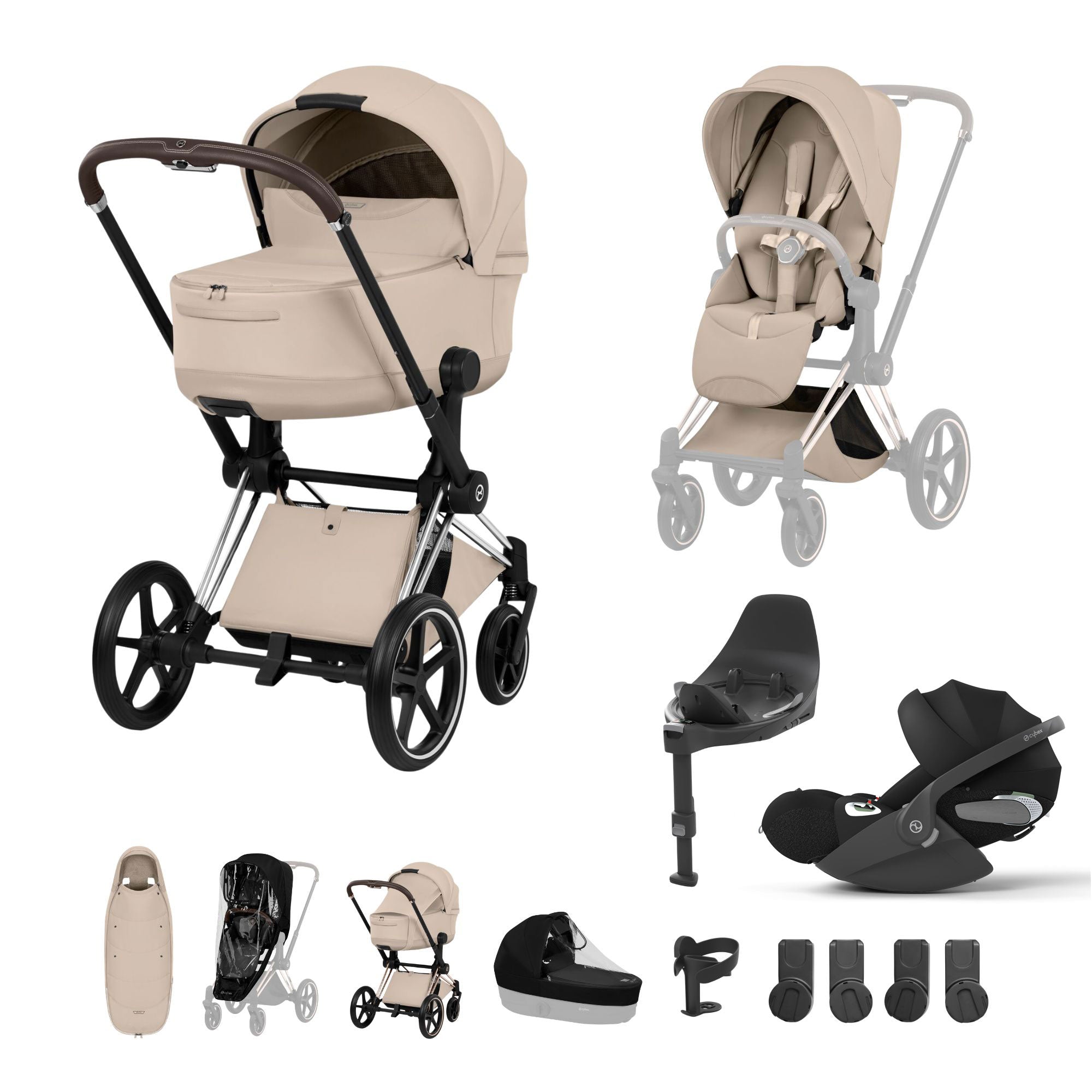 Cybex Priam Ultimate Accessory Bundle - Style Collection in Cozy Beige