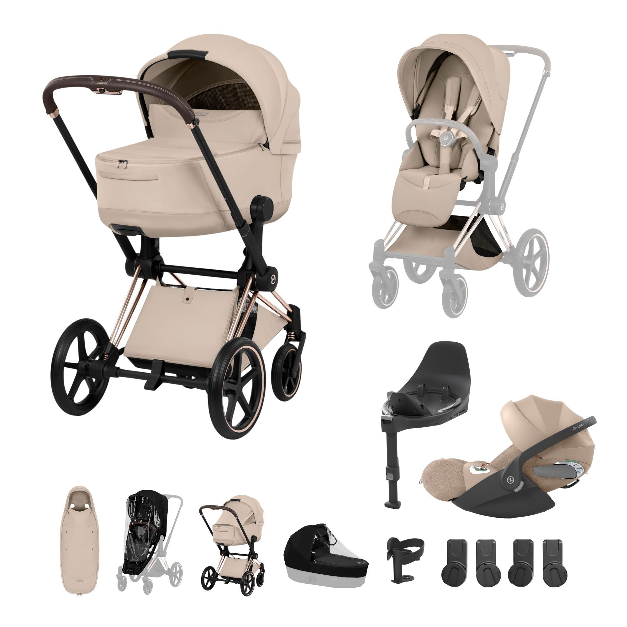 Cybex Priam Ultimate Accessory Bundle - Style Collection in Cozy Beige