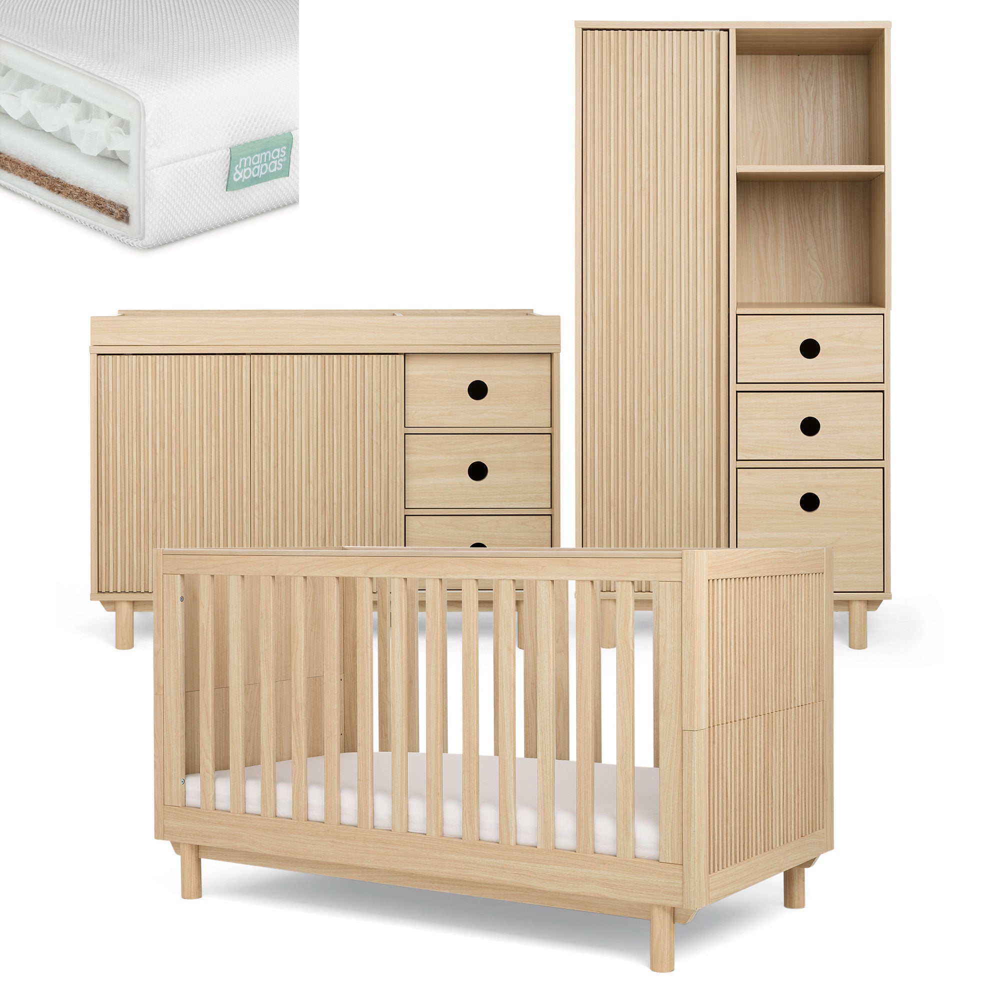 Mamas & Papas Oska 2 Piece Wide Range in Natural Oak
