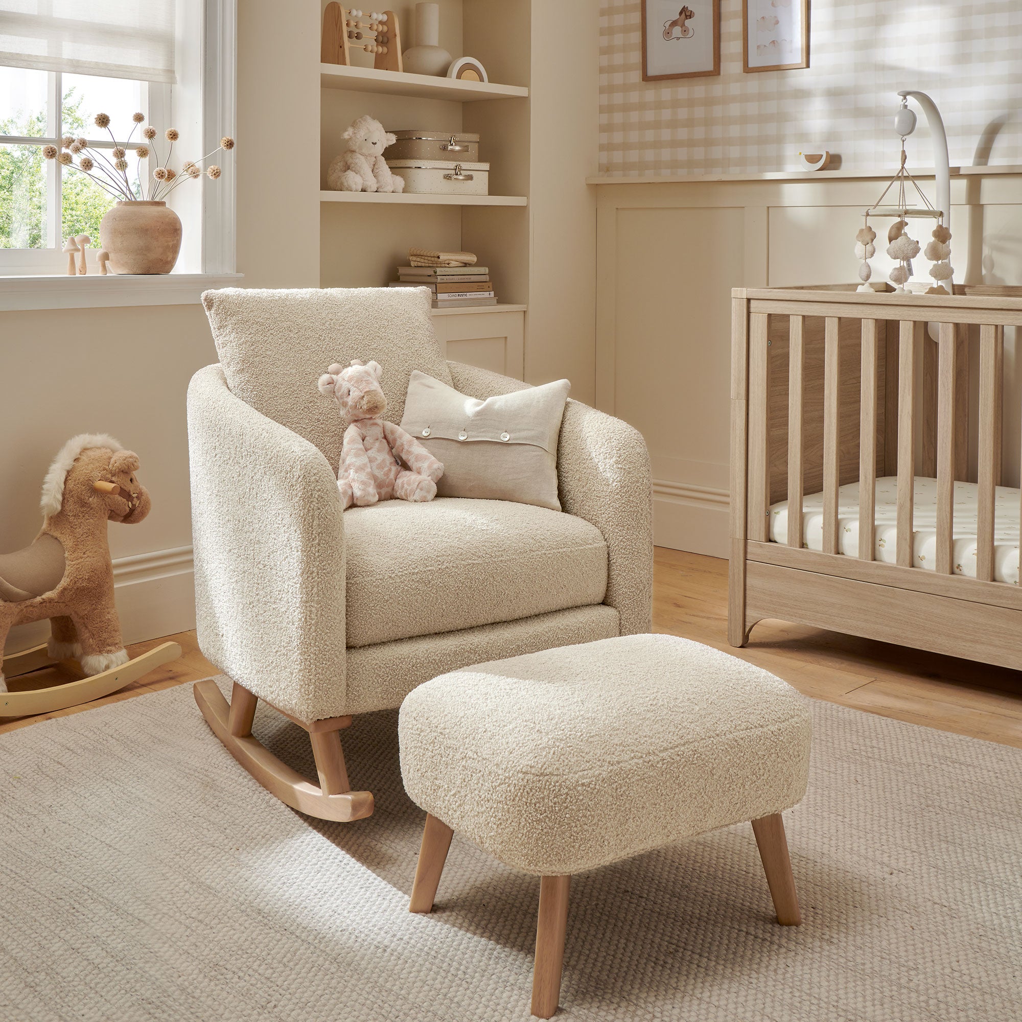 Mamas & Papas Alma Nursing Chair in Off White Boucle Weave