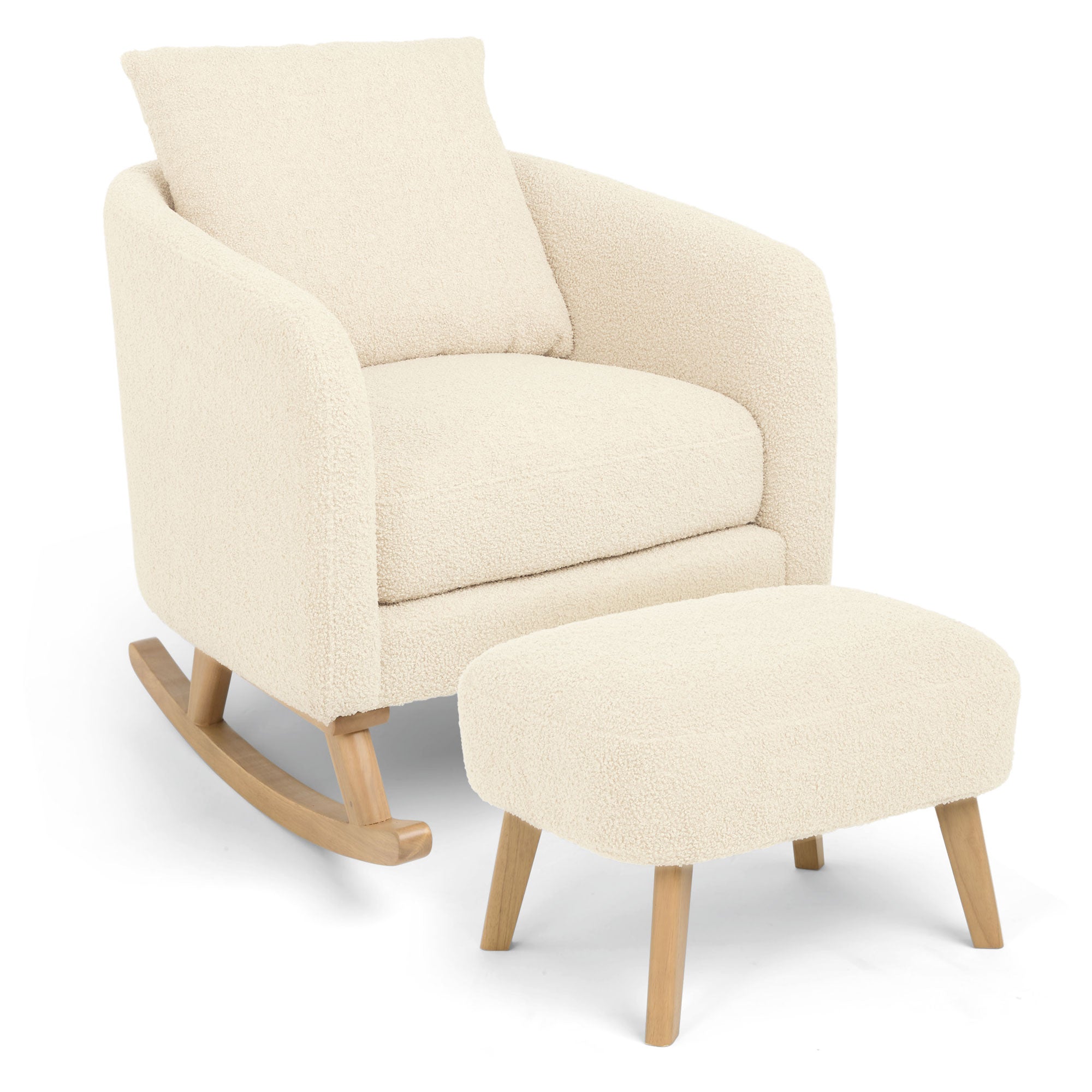 Mamas & Papas Alma Nursing Chair in Off White Boucle Weave