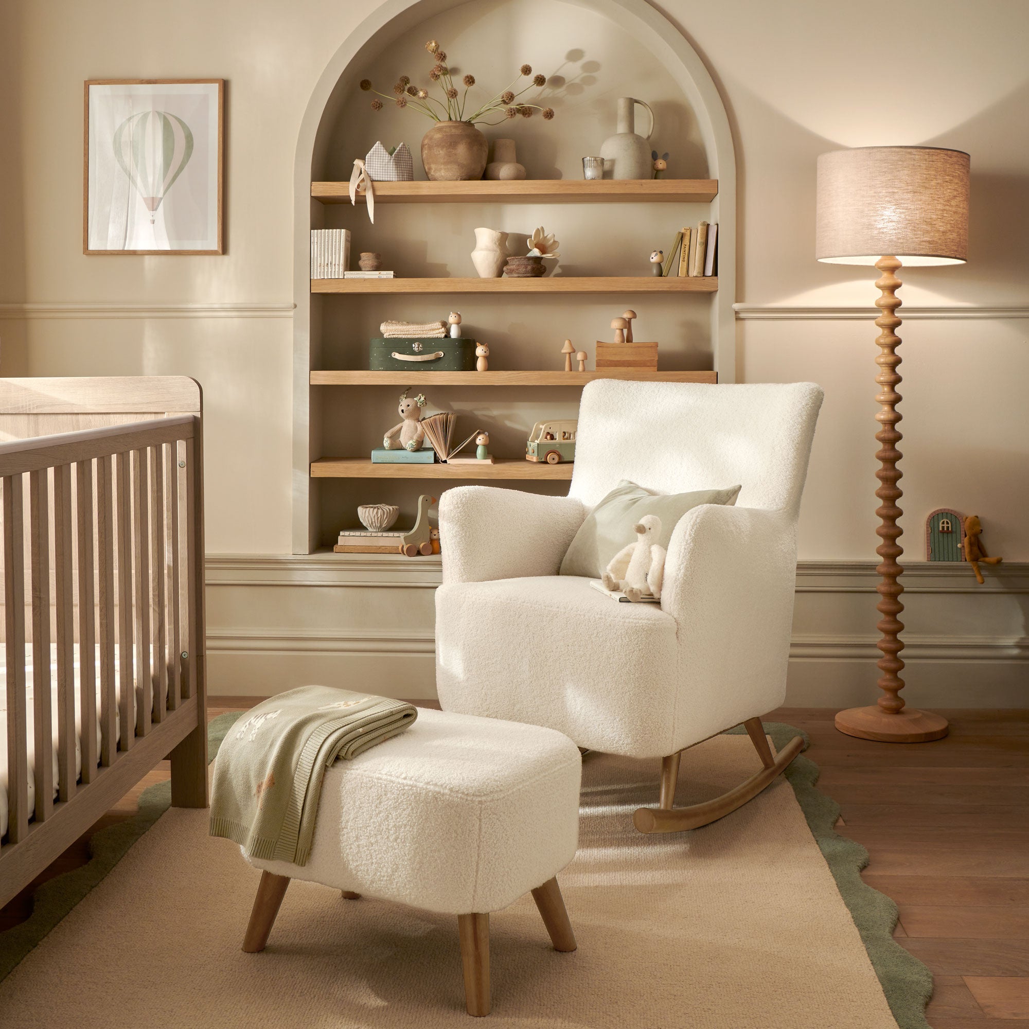 Mamas & Papas Elwood Nursing Chair in Off White Boucle Weave