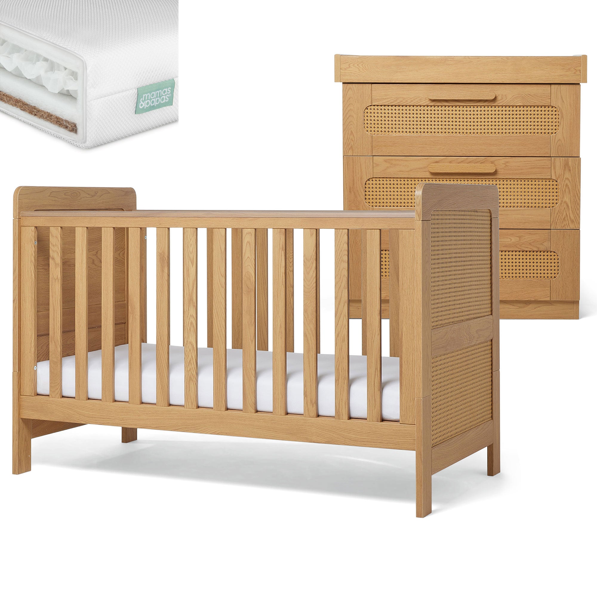 Mamas & Papas Esna 2 Piece Roomset in Rattan/Oak