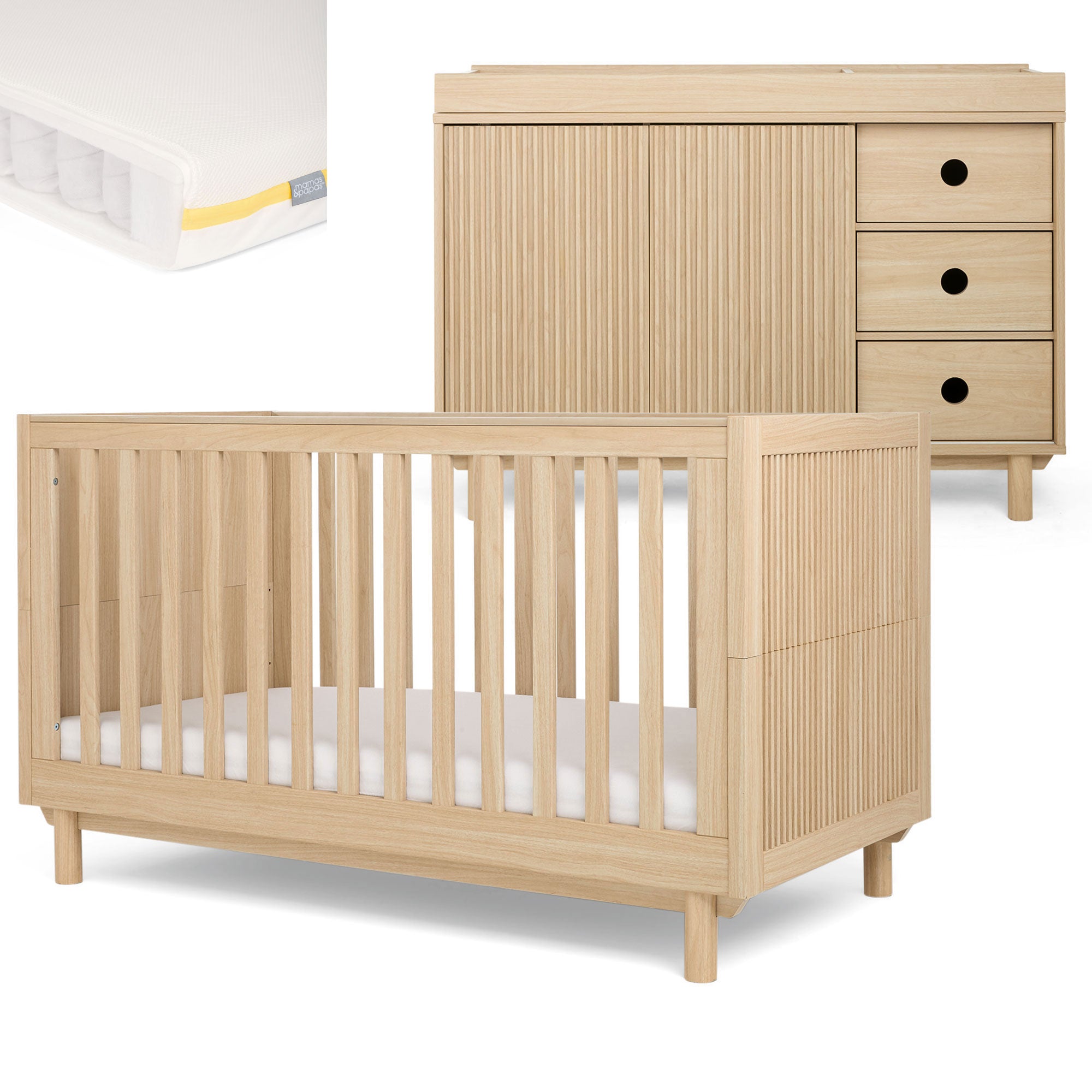 Mamas & Papas Oska 2 Piece Wide Roomset in Natural Oak