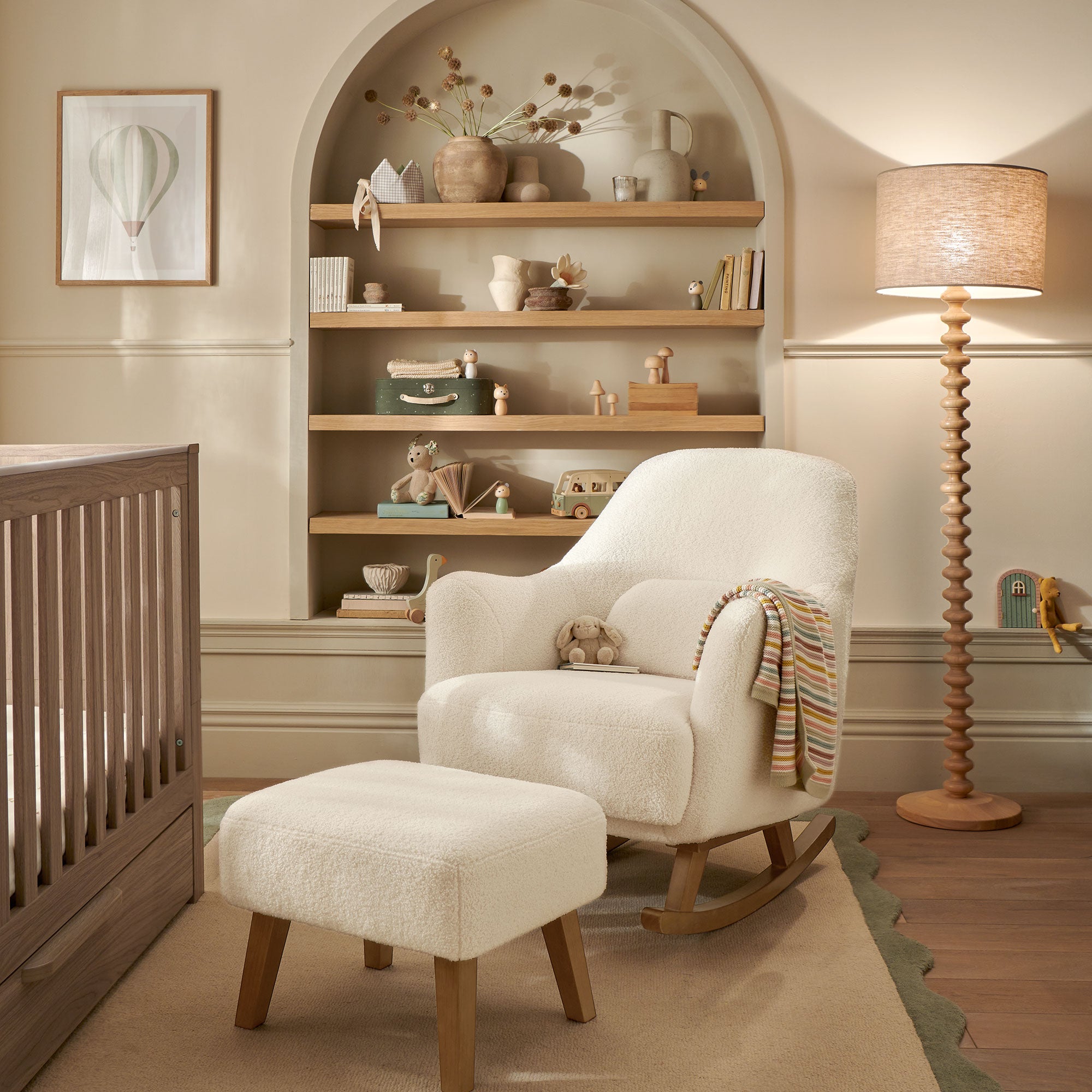 Mamas & Papas Penrose Nursing Chair in Off White Boucle Weave