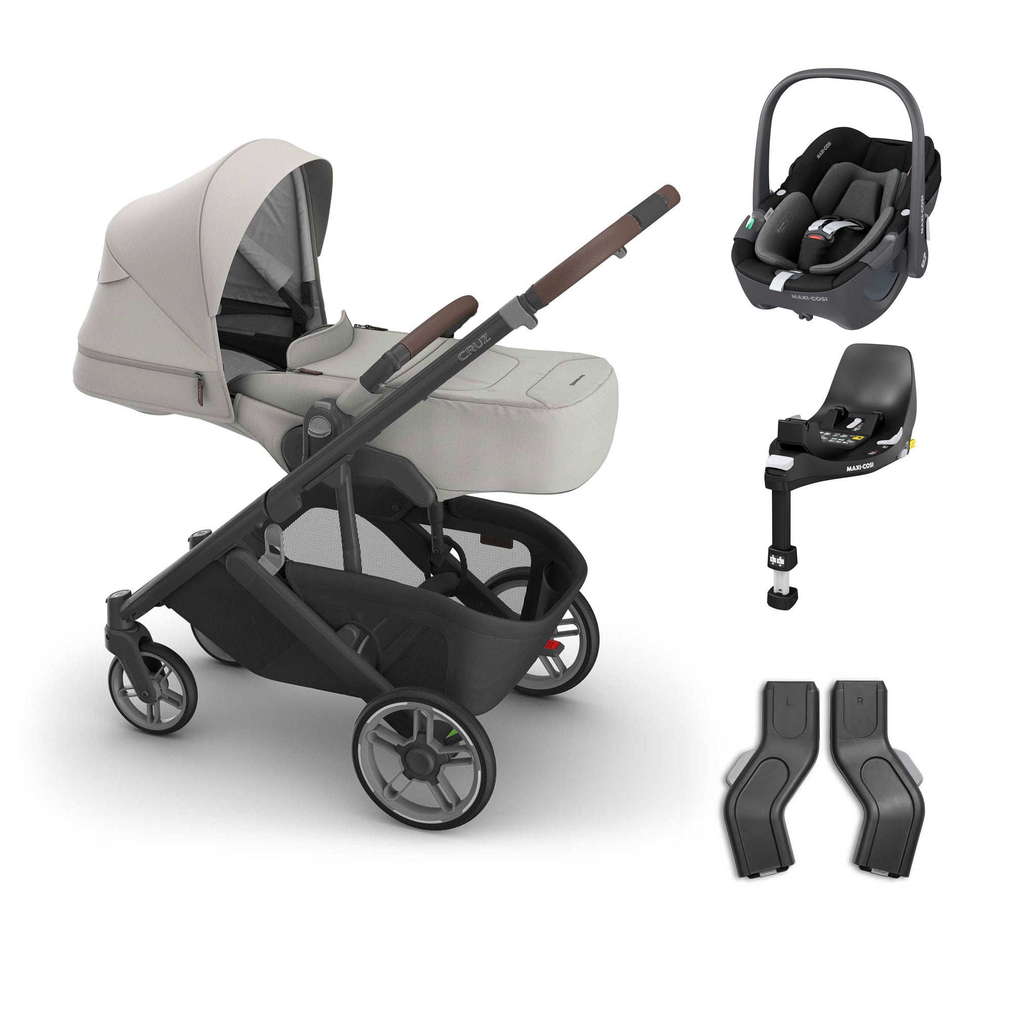 UPPAbaby Cruz V3 Maxi-Cosi Bundle + Infant Cover in Savannah