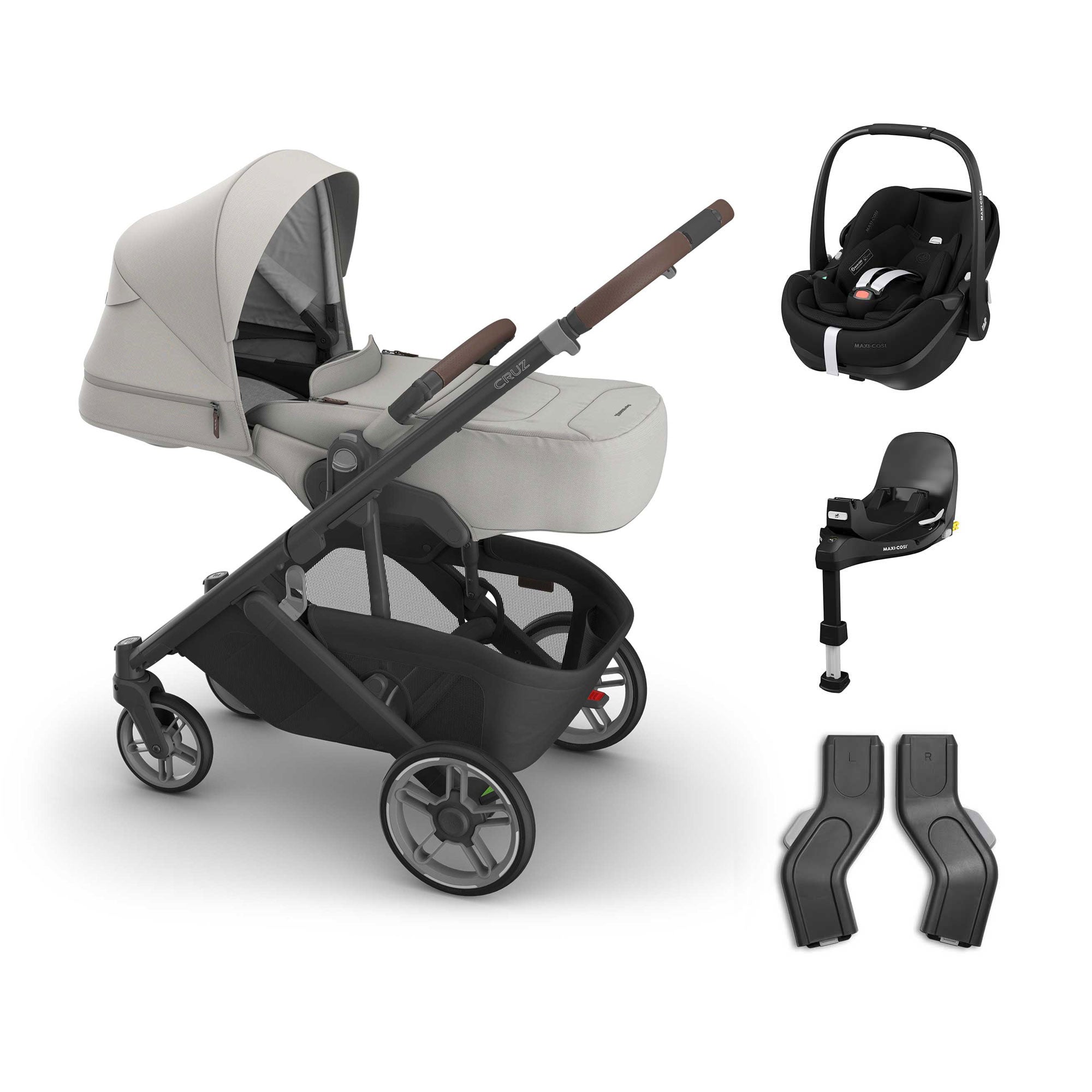 UPPAbaby Cruz V3 Maxi-Cosi Bundle + Infant Cover in Savannah