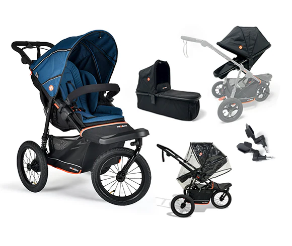 Out n About Nipper V6 Plus Switch Newborn Bundle in Highland Blue
