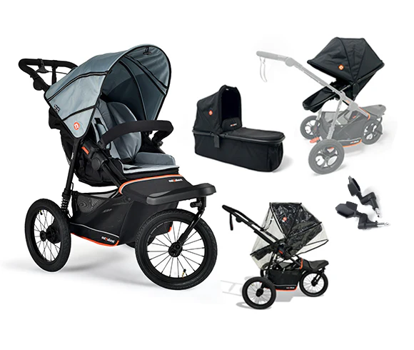 Out n About Nipper V6 Plus Switch Newborn Bundle in Rock Salt Grey