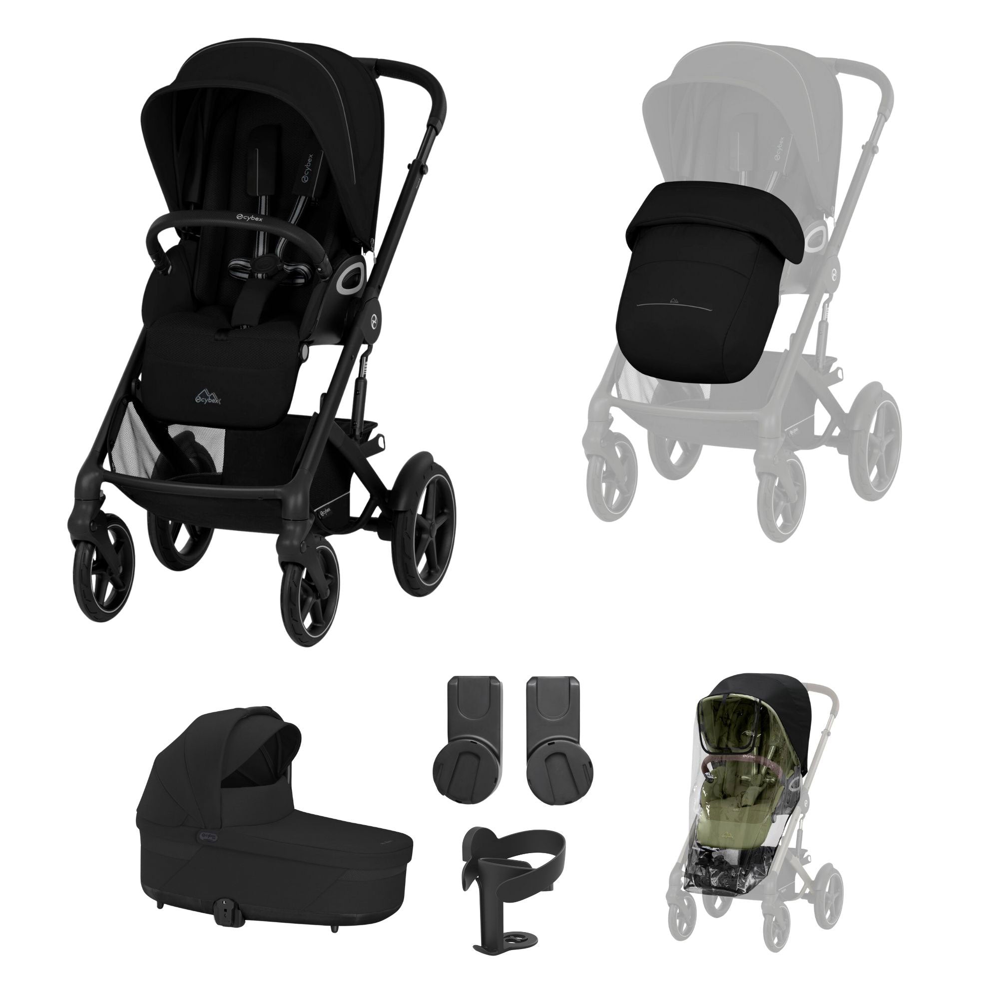 Cybex Talos S Lux 8 Piece Bundle in Moon Black