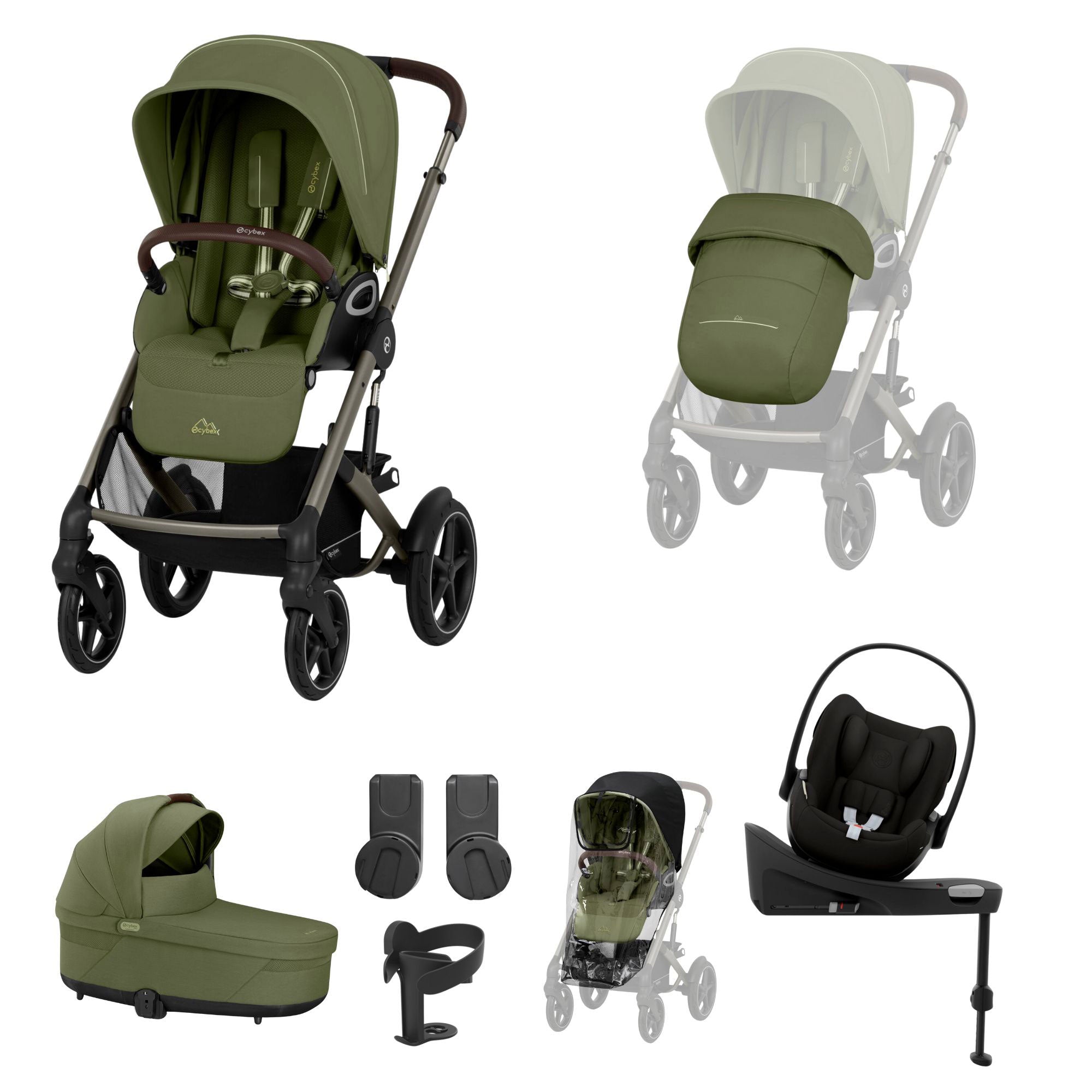 Cybex Talos S Lux 10 Piece Bundle with Cloud G in Moss Green