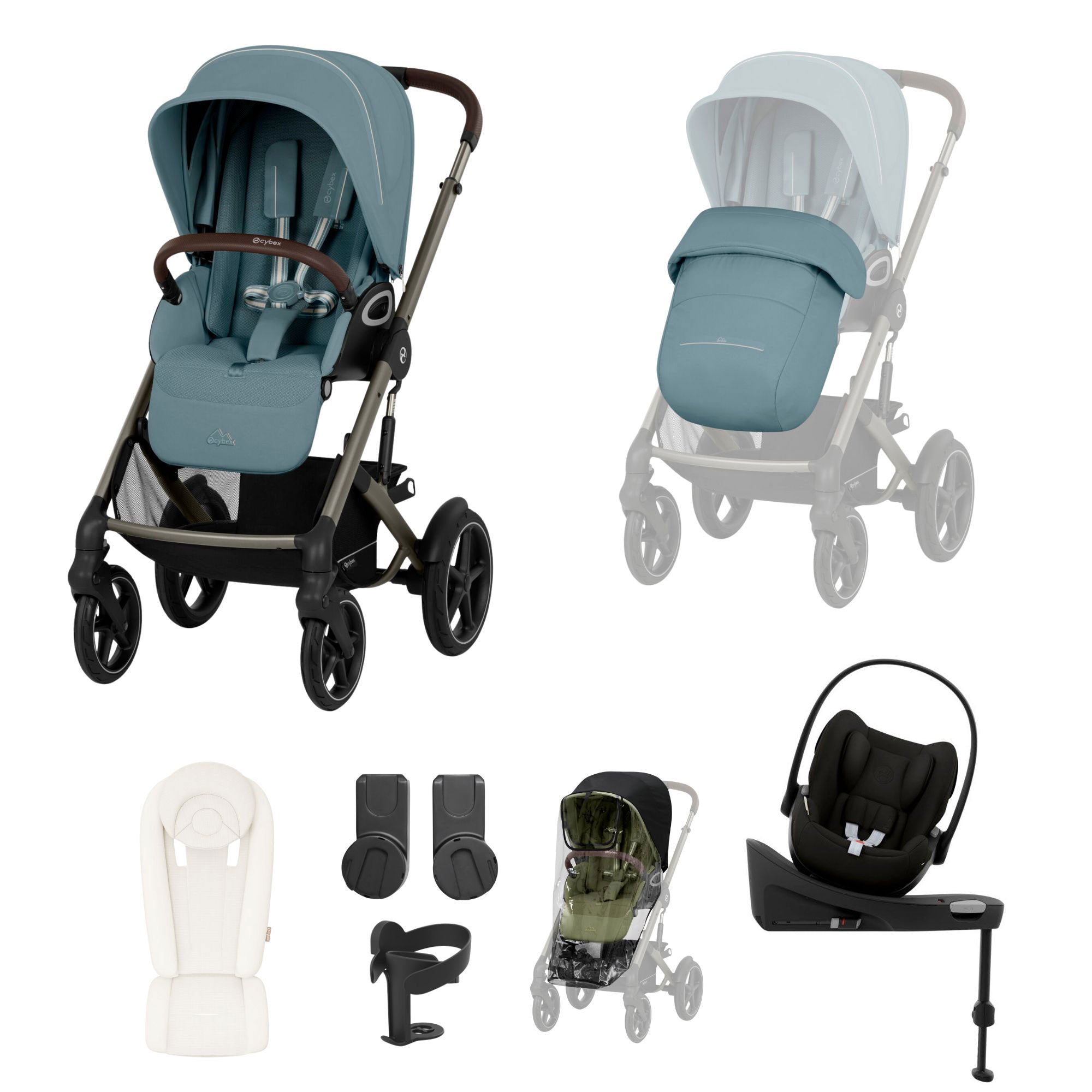 Cybex Talos S Lux 10 Piece Bundle with Cloud G in Stormy Blue