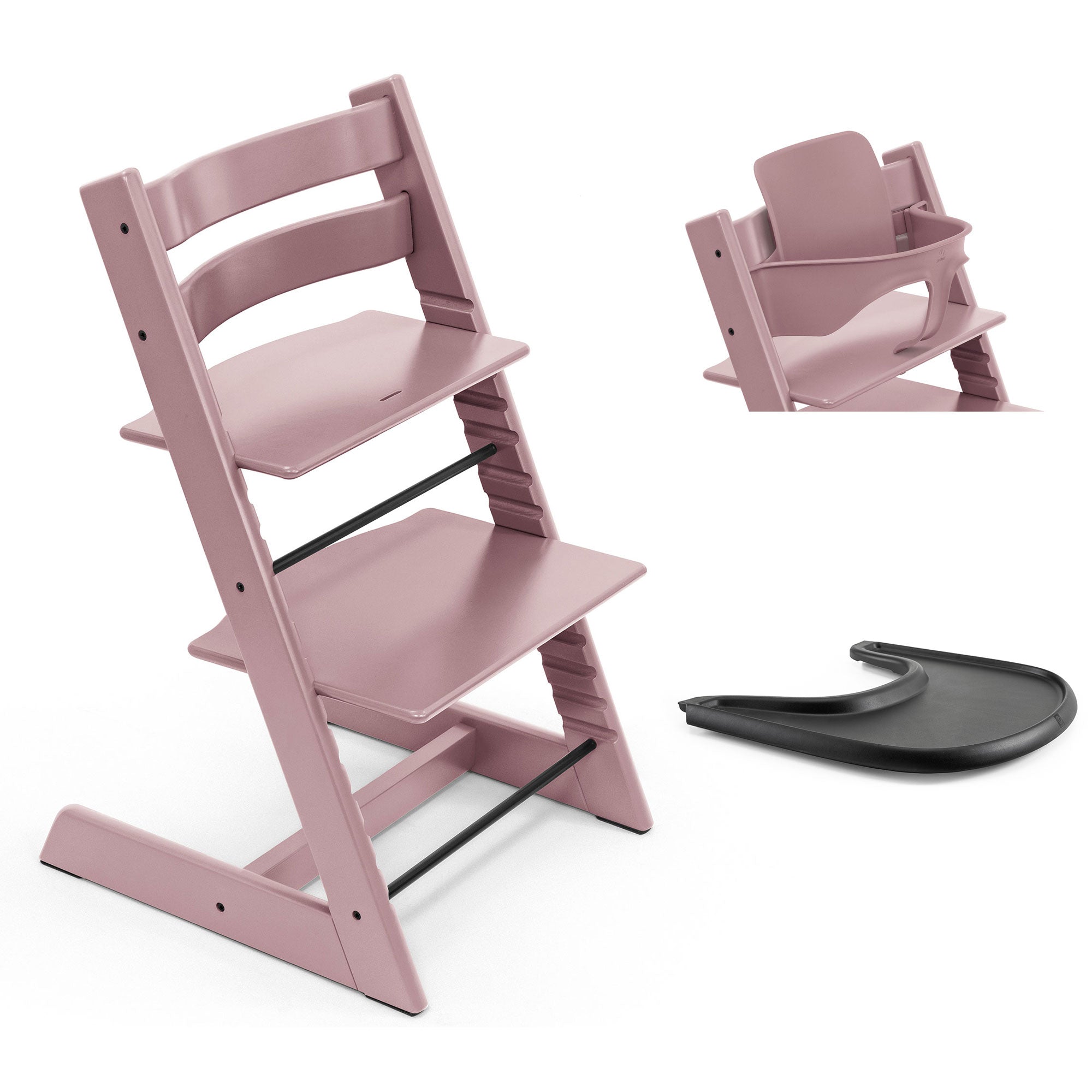 Stokke Tripp Trapp Highchair and Baby Set & Tray in Heather Mauve