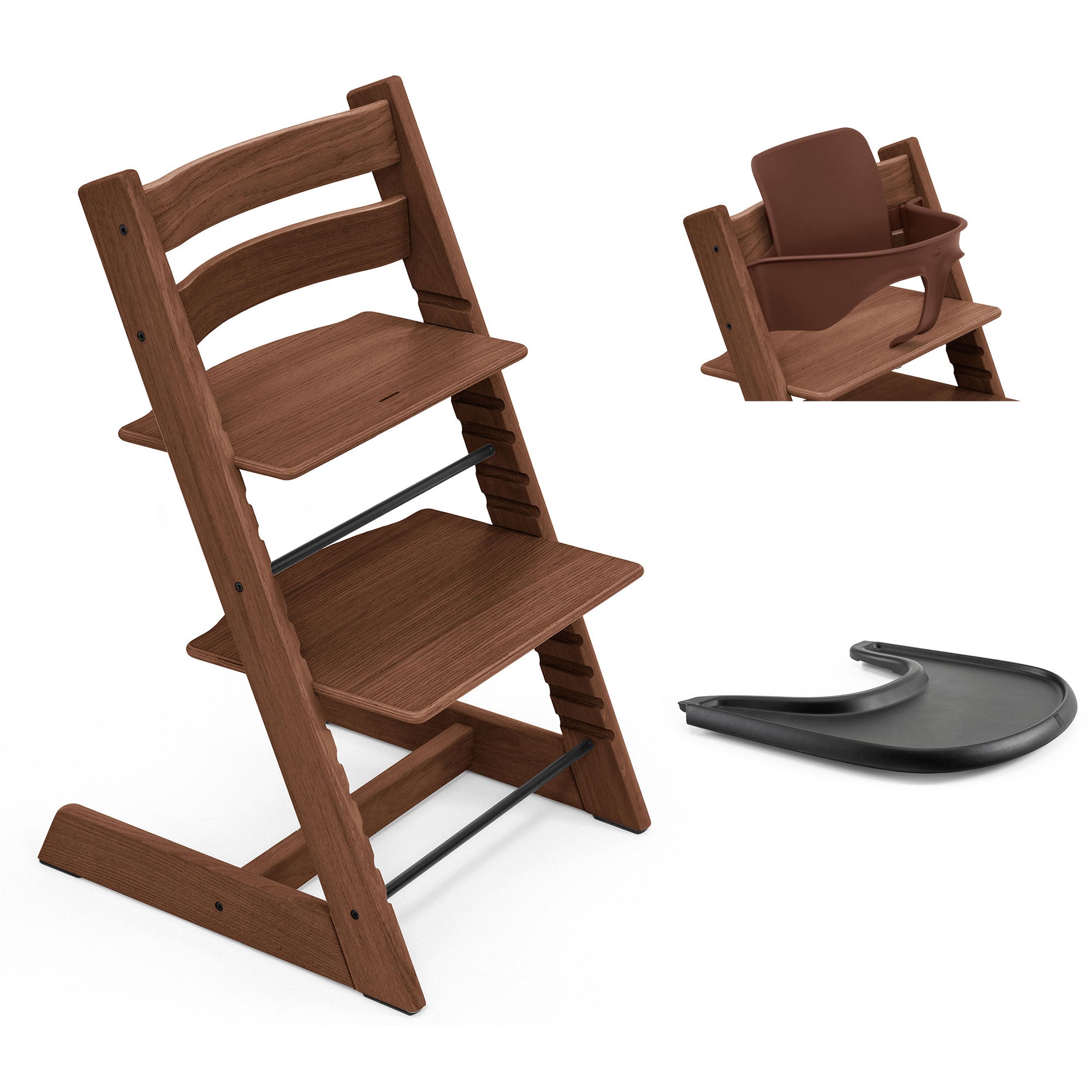 Stokke Tripp Trapp Highchair and Baby Set & Tray in Oak Warm Brown (Oak)