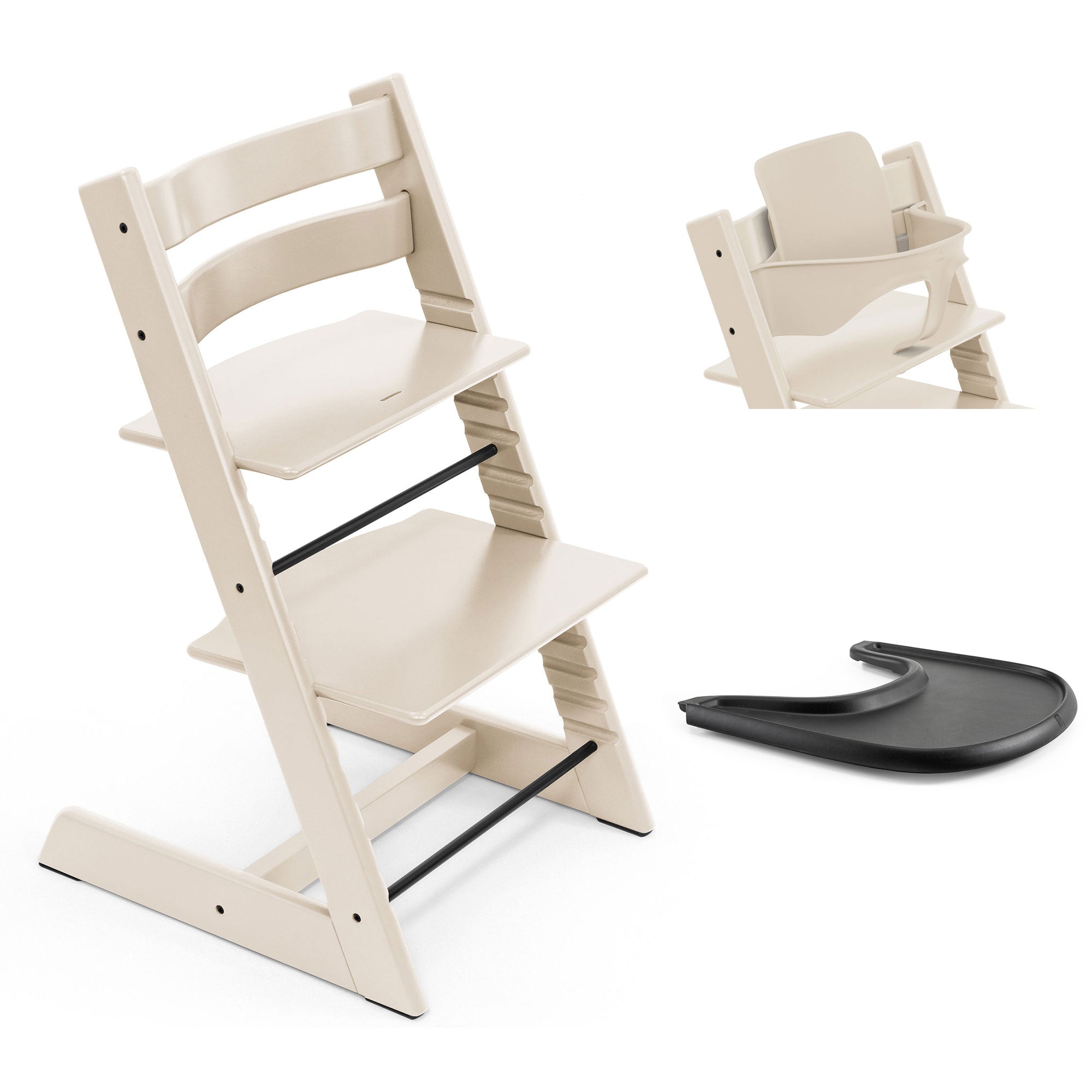 Stokke Trip Trapp Highchair and Baby Set & Tray in Vanilla White