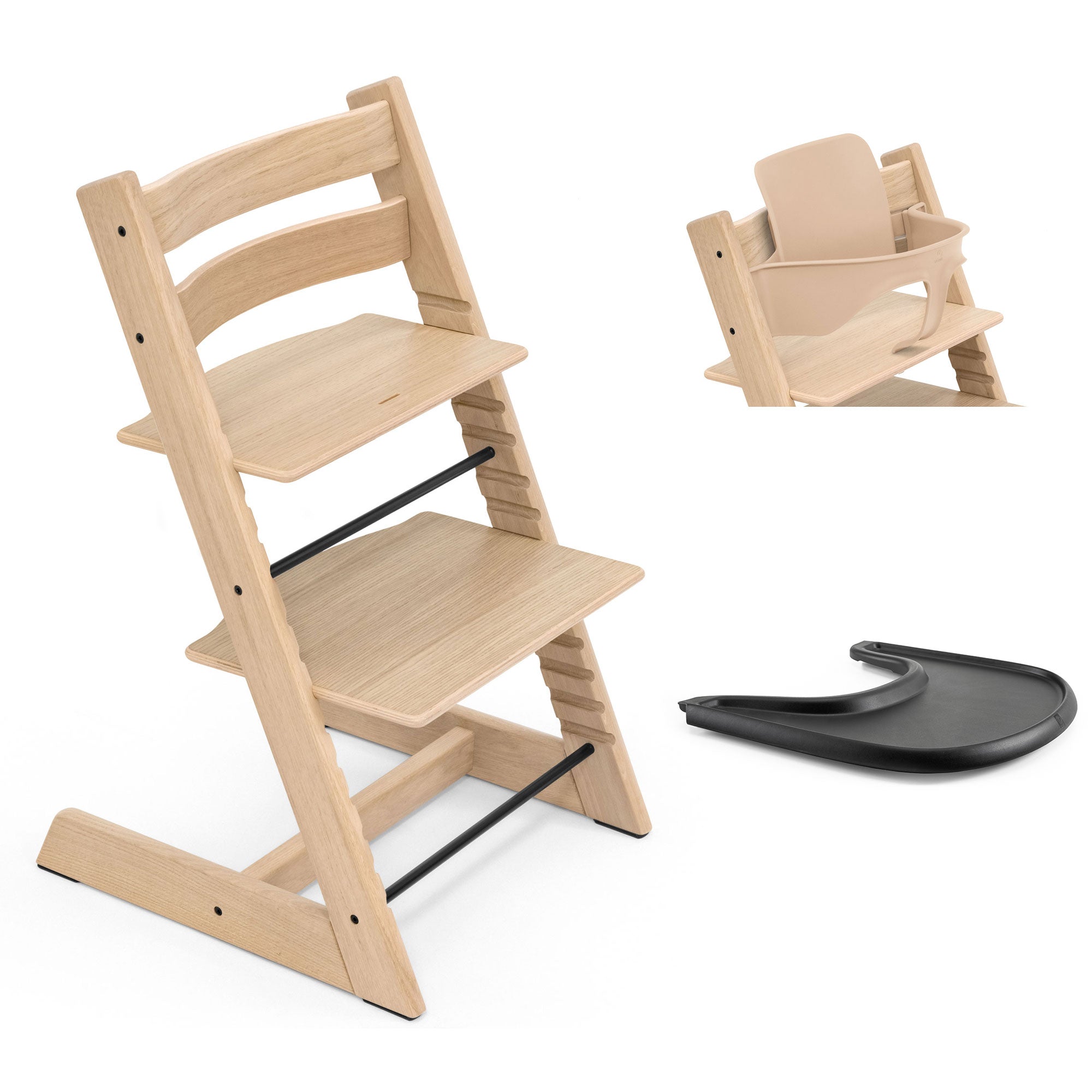 Stokke Tripp Trapp Highchair and Baby Set & Tray in Natural (Oak)