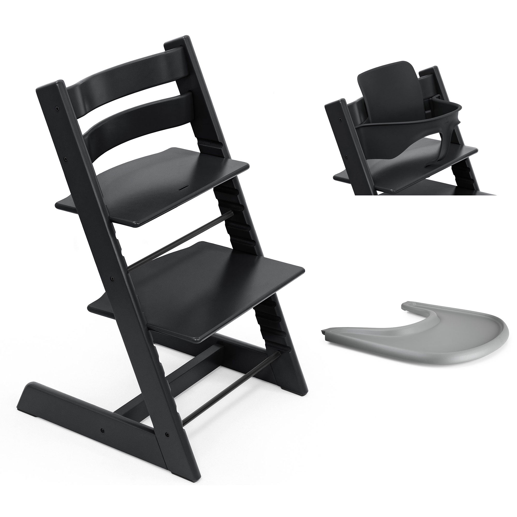 Stokke Tripp Trapp Highchair and Baby Set & Tray in Black