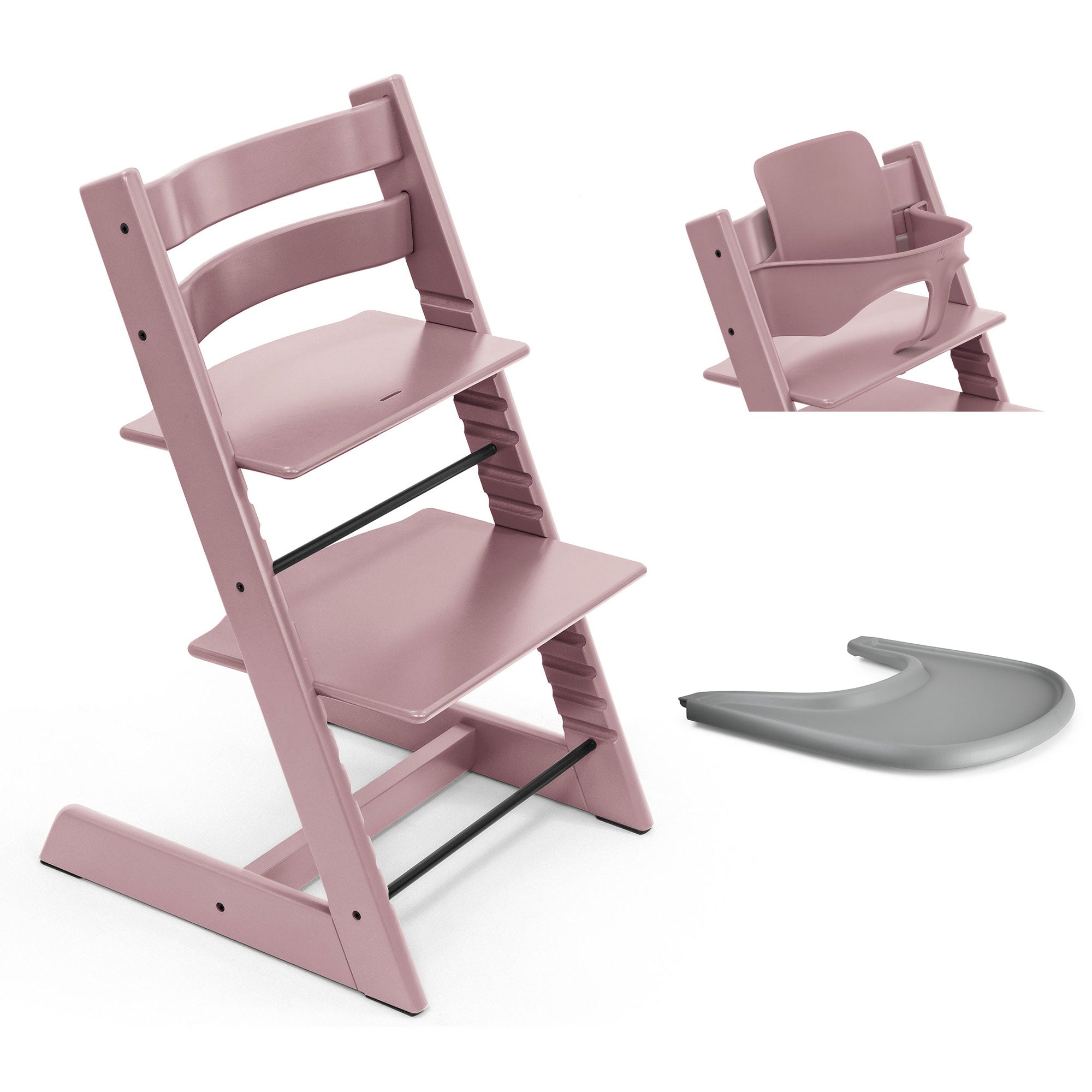 Stokke Tripp Trapp Highchair and Baby Set & Tray in Heather Mauve