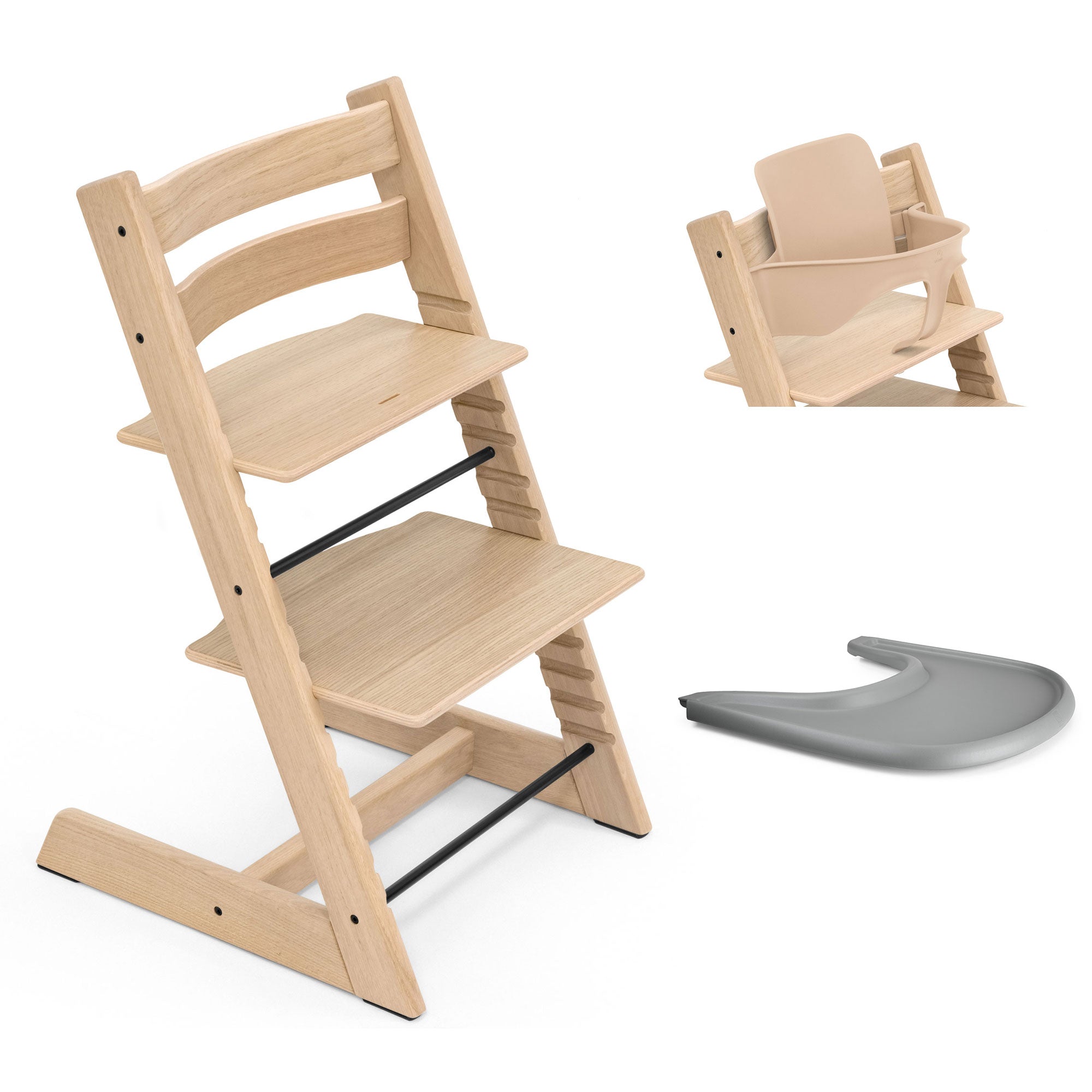 Stokke Tripp Trapp Highchair and Baby Set & Tray in Natural (Oak)
