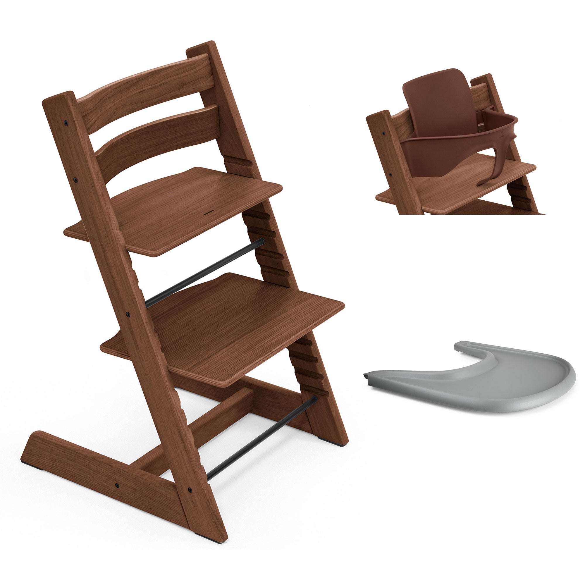 Stokke Tripp Trapp Highchair and Baby Set & Tray in Oak Warm Brown (Oak)