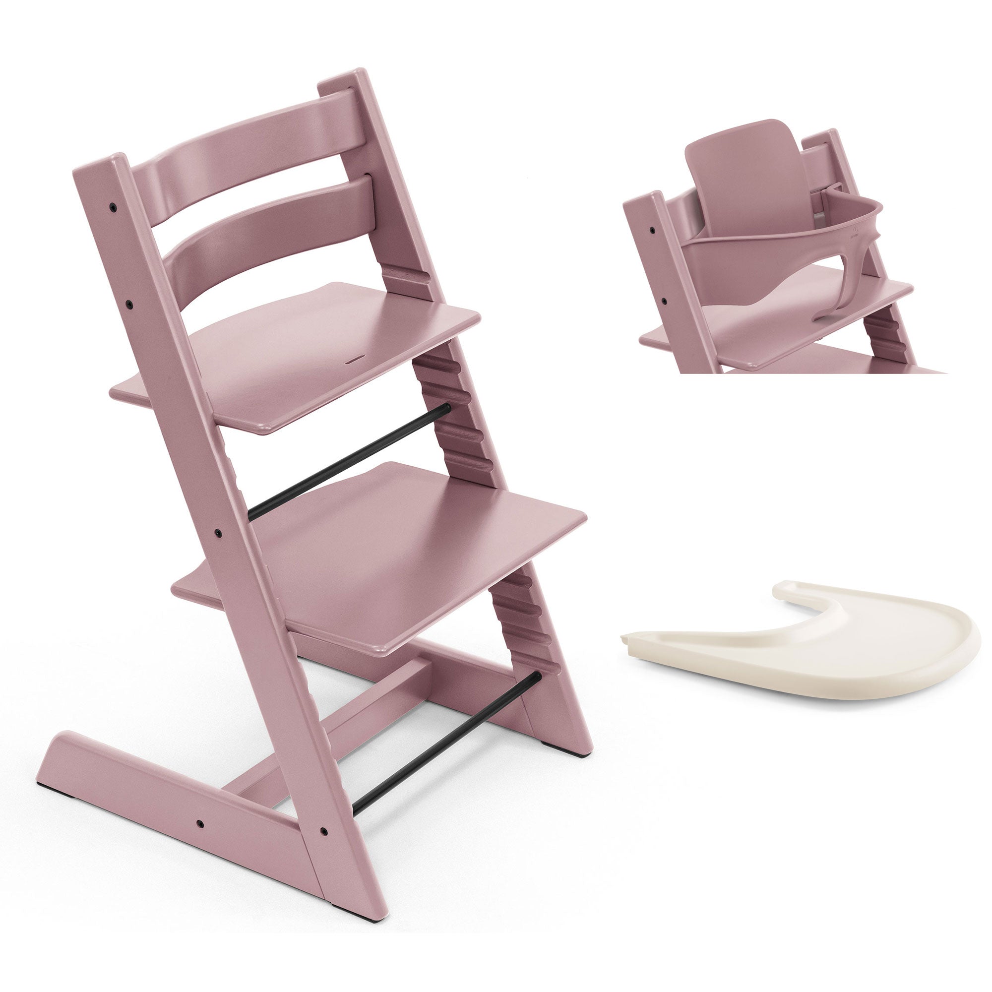 Stokke Tripp Trapp Highchair and Baby Set & Tray in Heather Mauve
