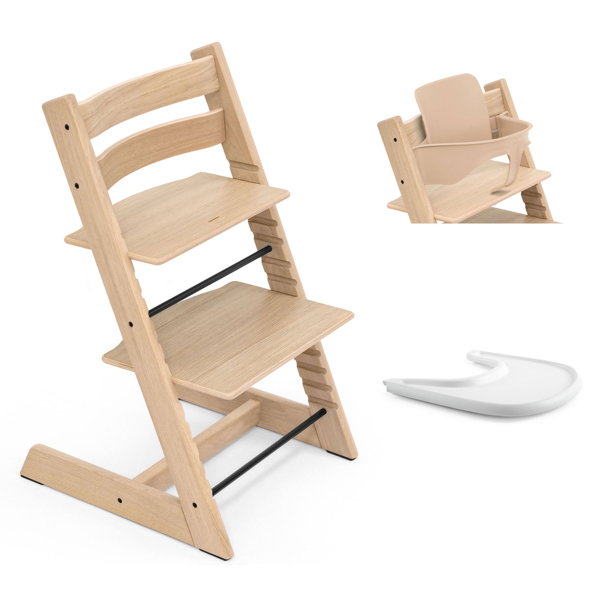 Stokke Trip Trapp Highchair and Baby Set & Tray in Natural (Oak)