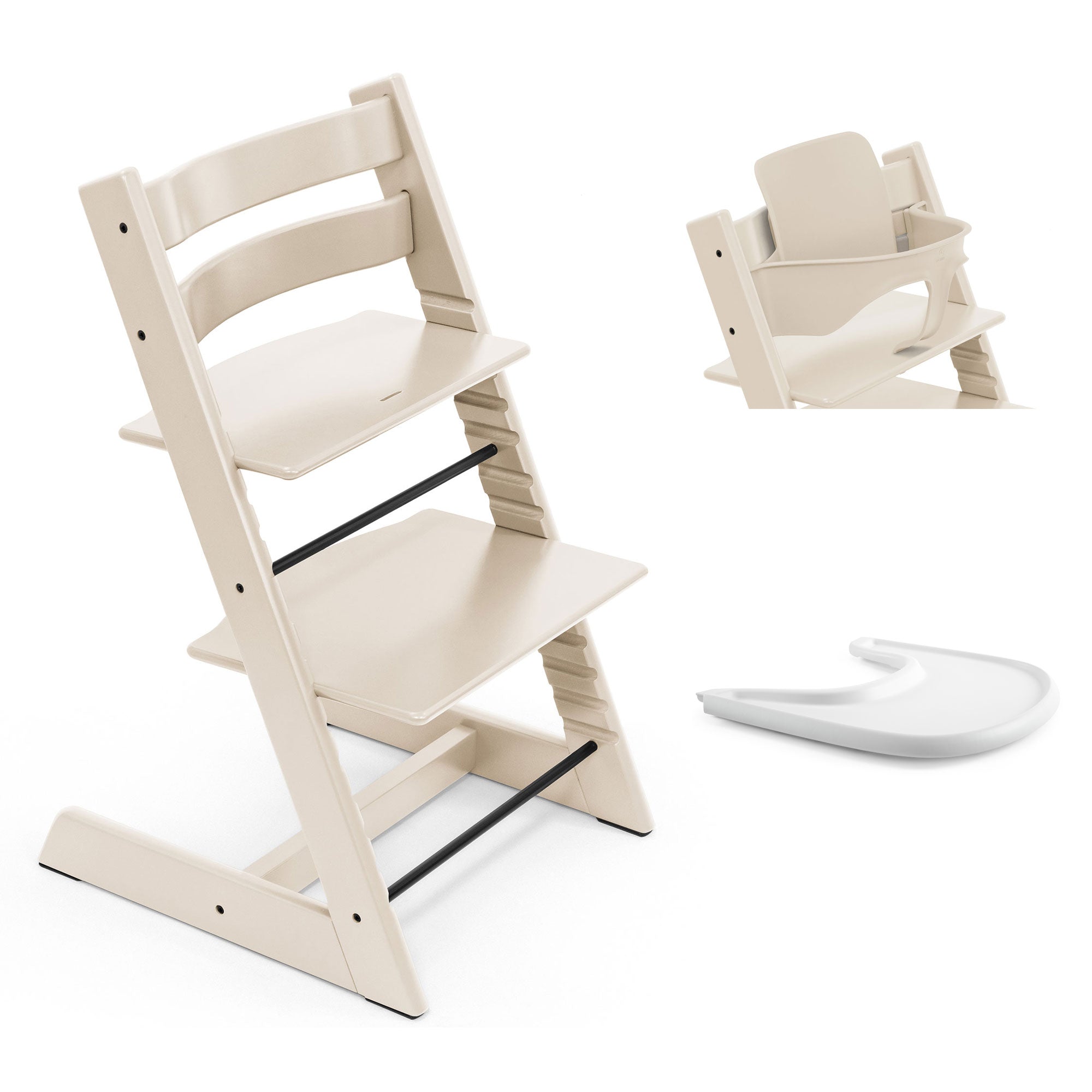 Stokke Trip Trapp Highchair and Baby Set & Tray in Vanilla White