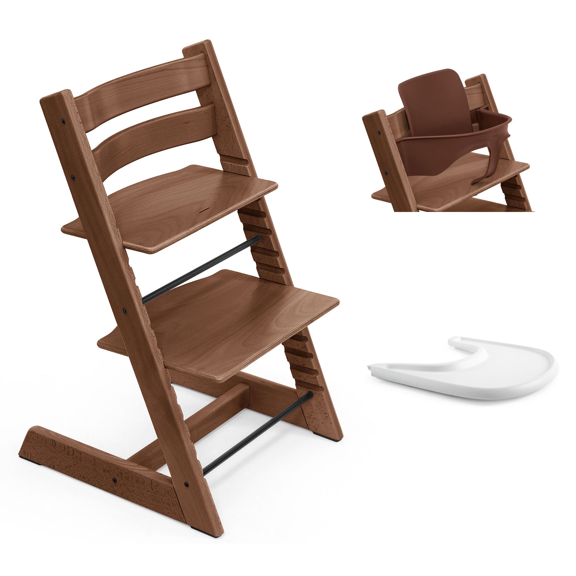 Stokke Tripp Trapp Highchair and Baby Set & Tray in Warm Brown