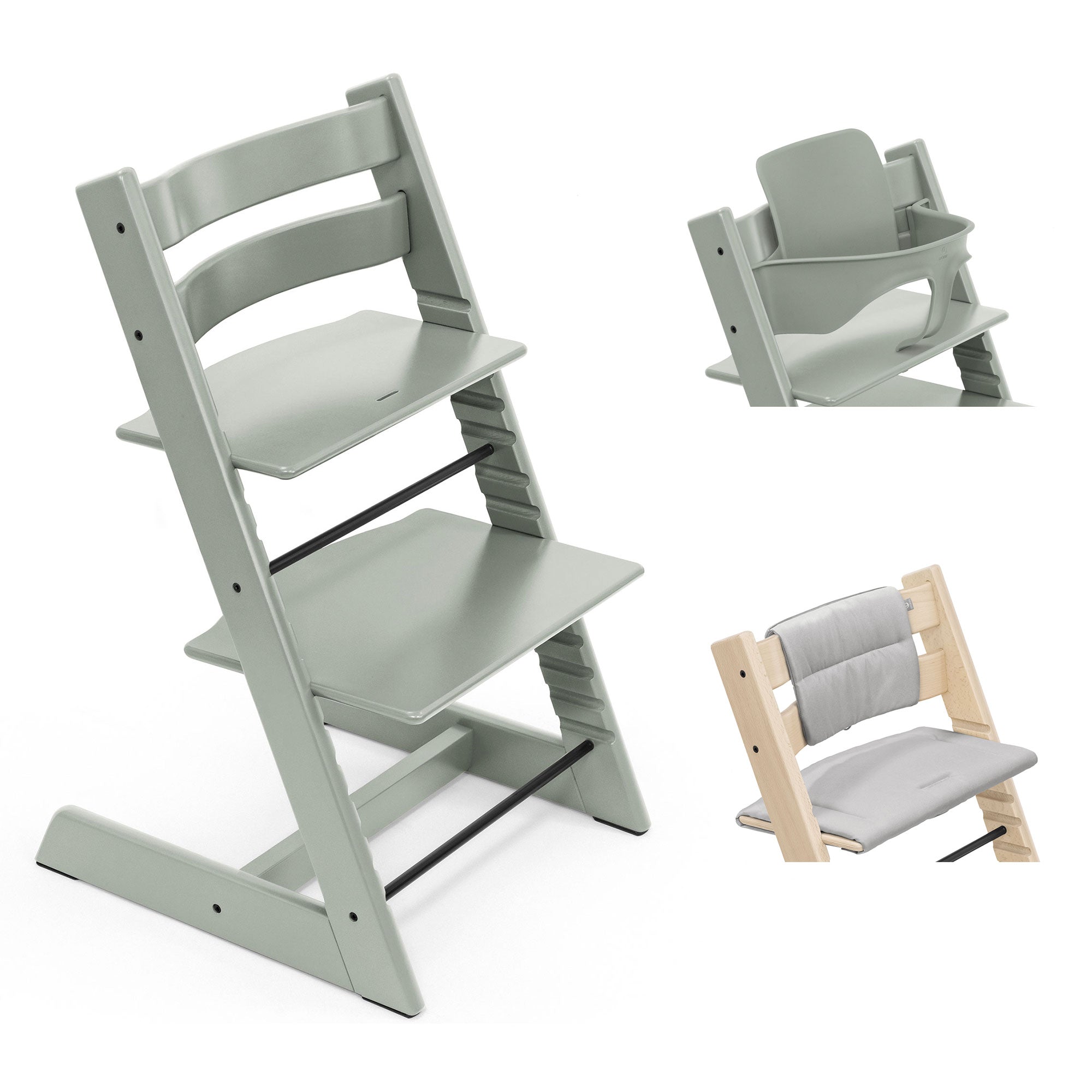 Stokke Tripp Trapp Highchair with Cushion & Baby Set in Glacier Green