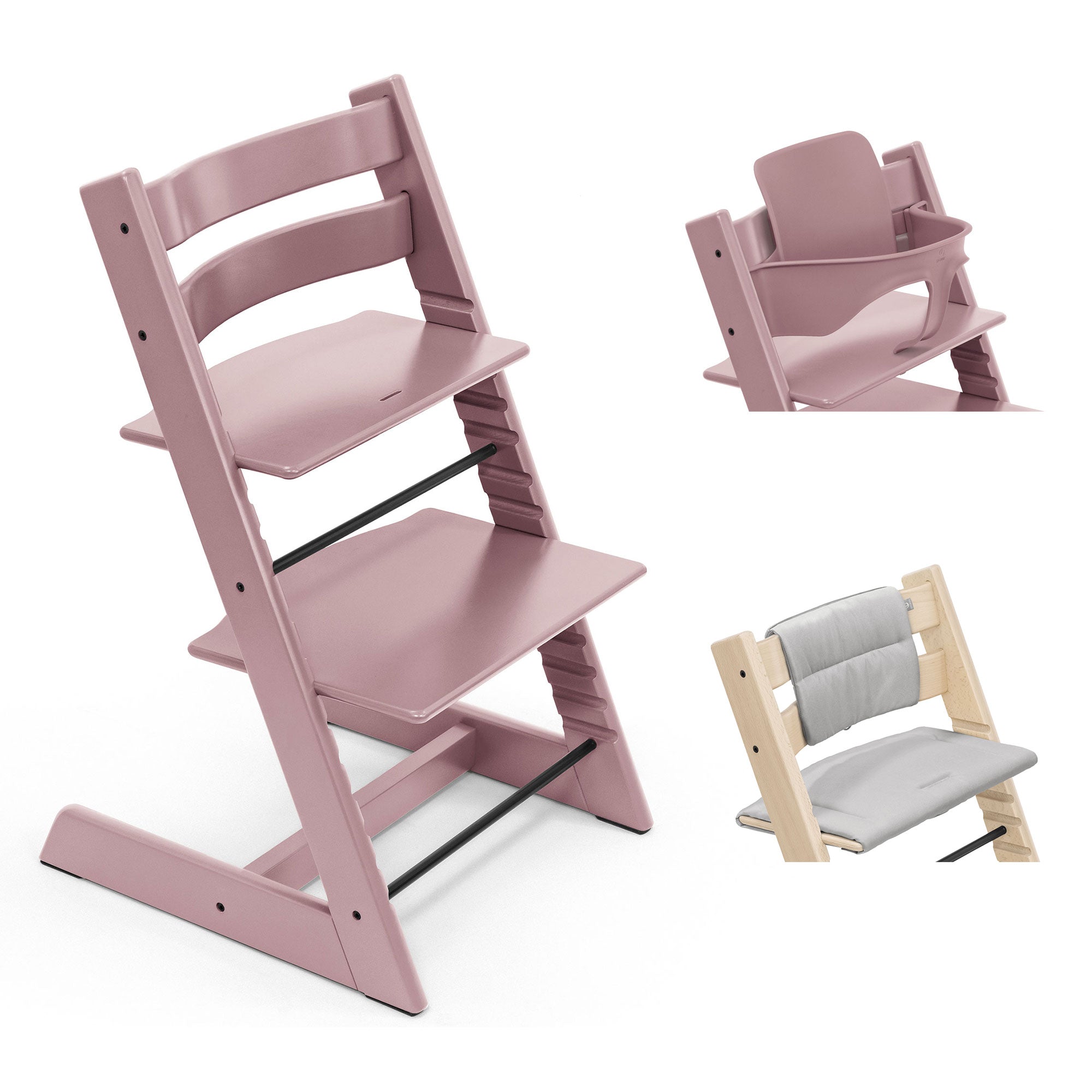 Stokke Tripp Trapp Highchair with Cushion & Baby Set in Heather Mauve