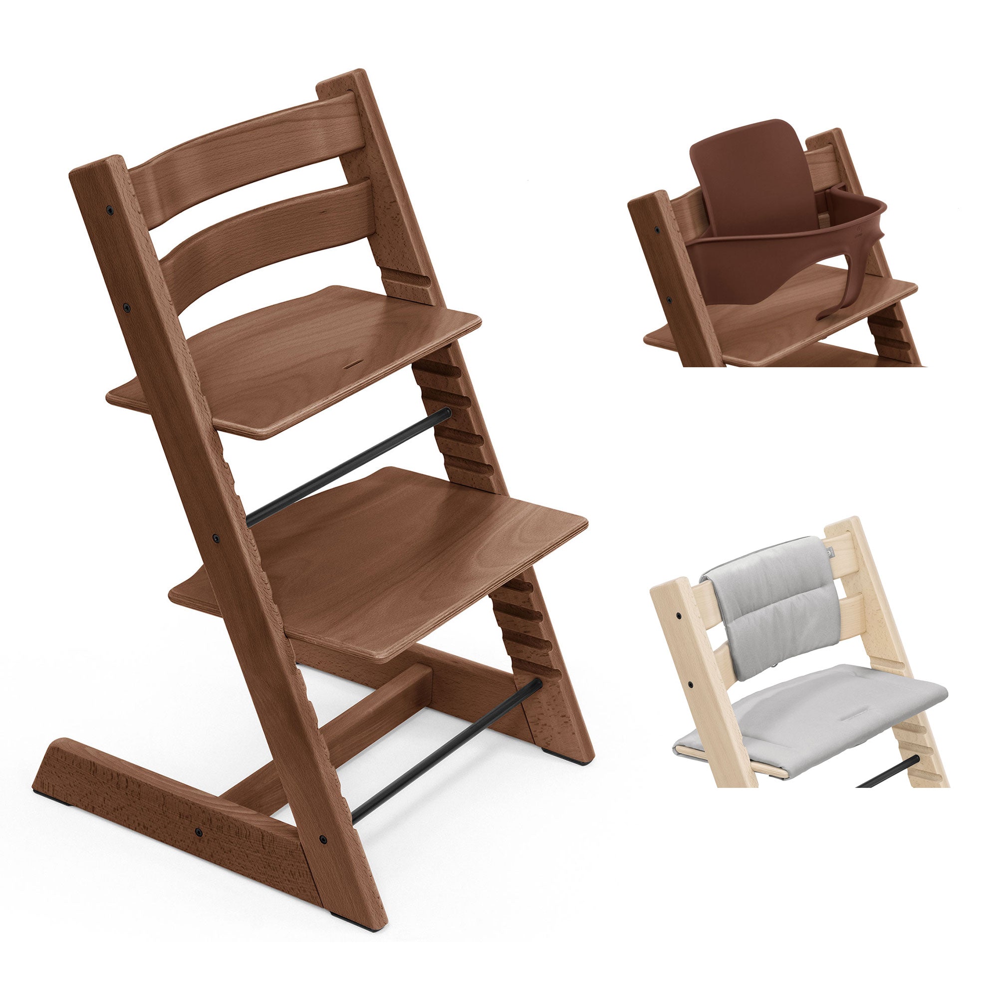 Stokke Trip Trapp Highchair with Cushion & Baby Set in Warm Brown