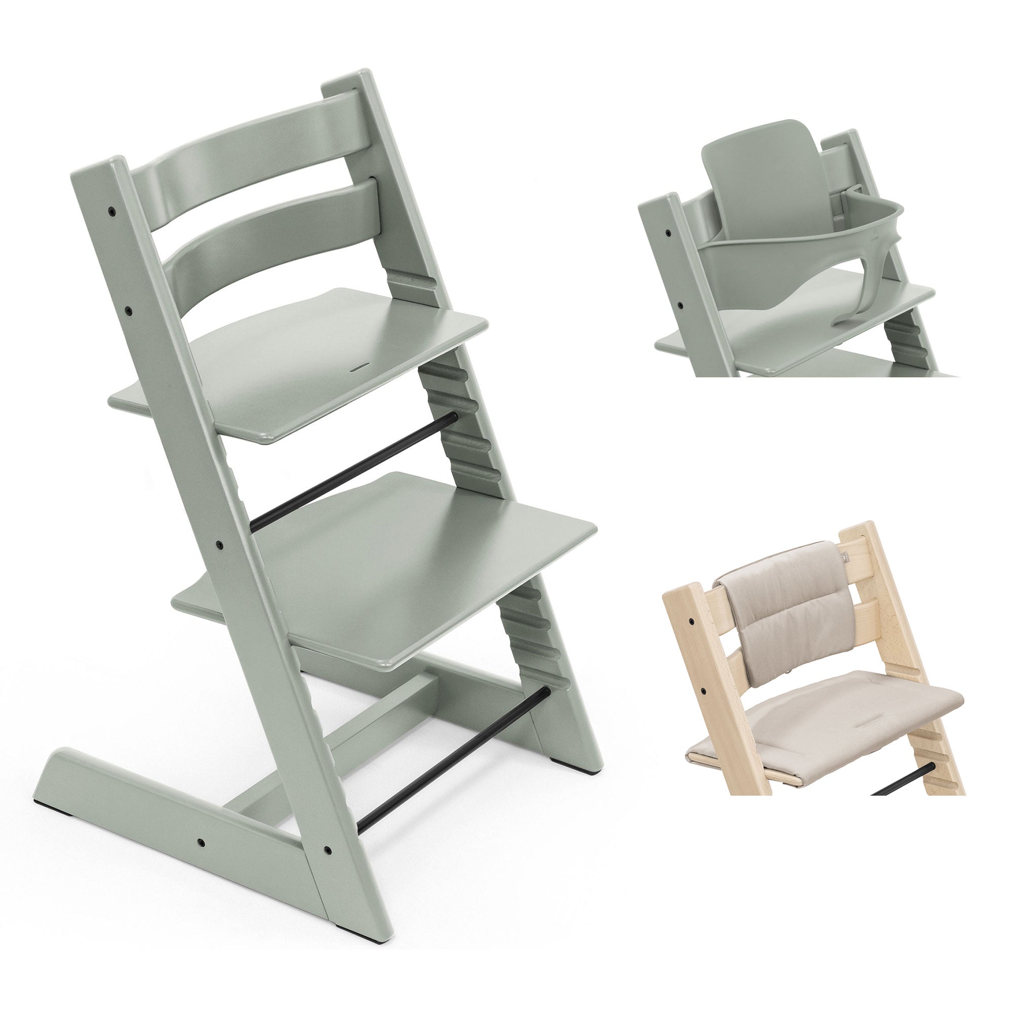 Stokke Trip Trapp Highchair with Cushion & Baby Set in Glacier Green