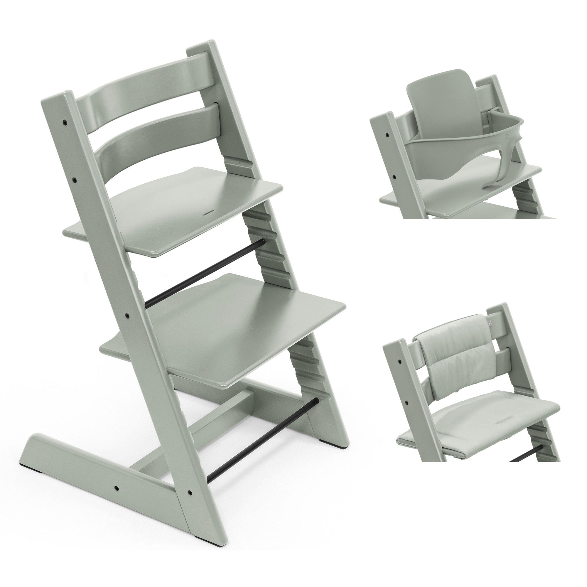 Stokke Tripp Trapp Highchair with Cushion & Baby Set in Glacier Green