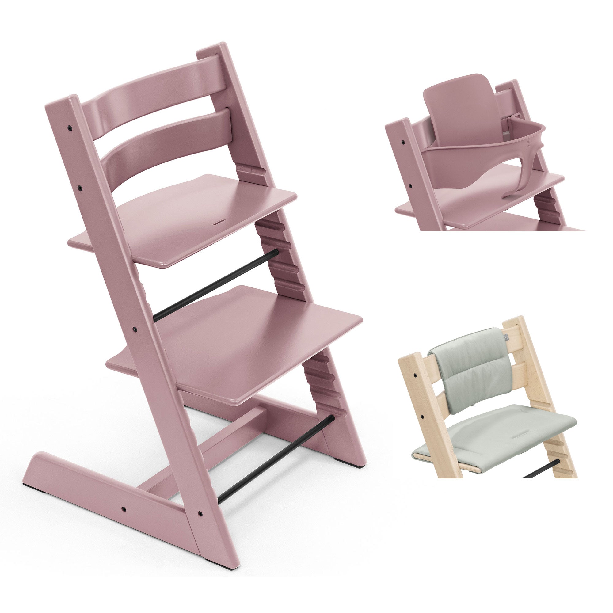Stokke Tripp Trapp Highchair with Cushion & Baby Set in Heather Mauve