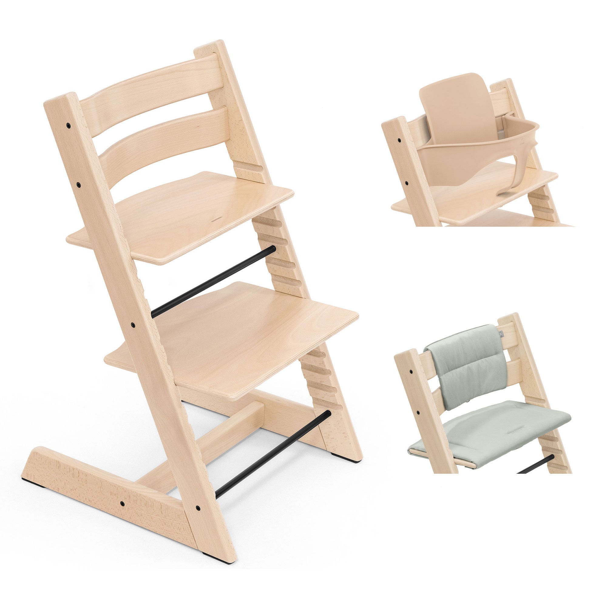 Stokke Trip Trapp Highchair with Cushion & Baby Set in Natural