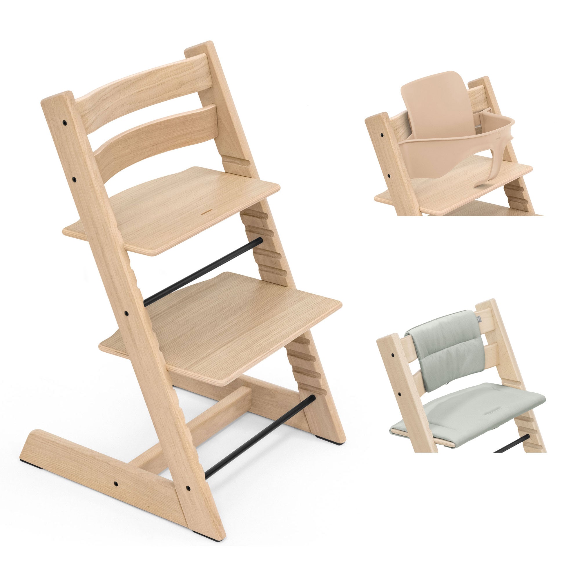Stokke Tripp Trapp Highchair with Cushion & Baby Set in Natural (Oak)
