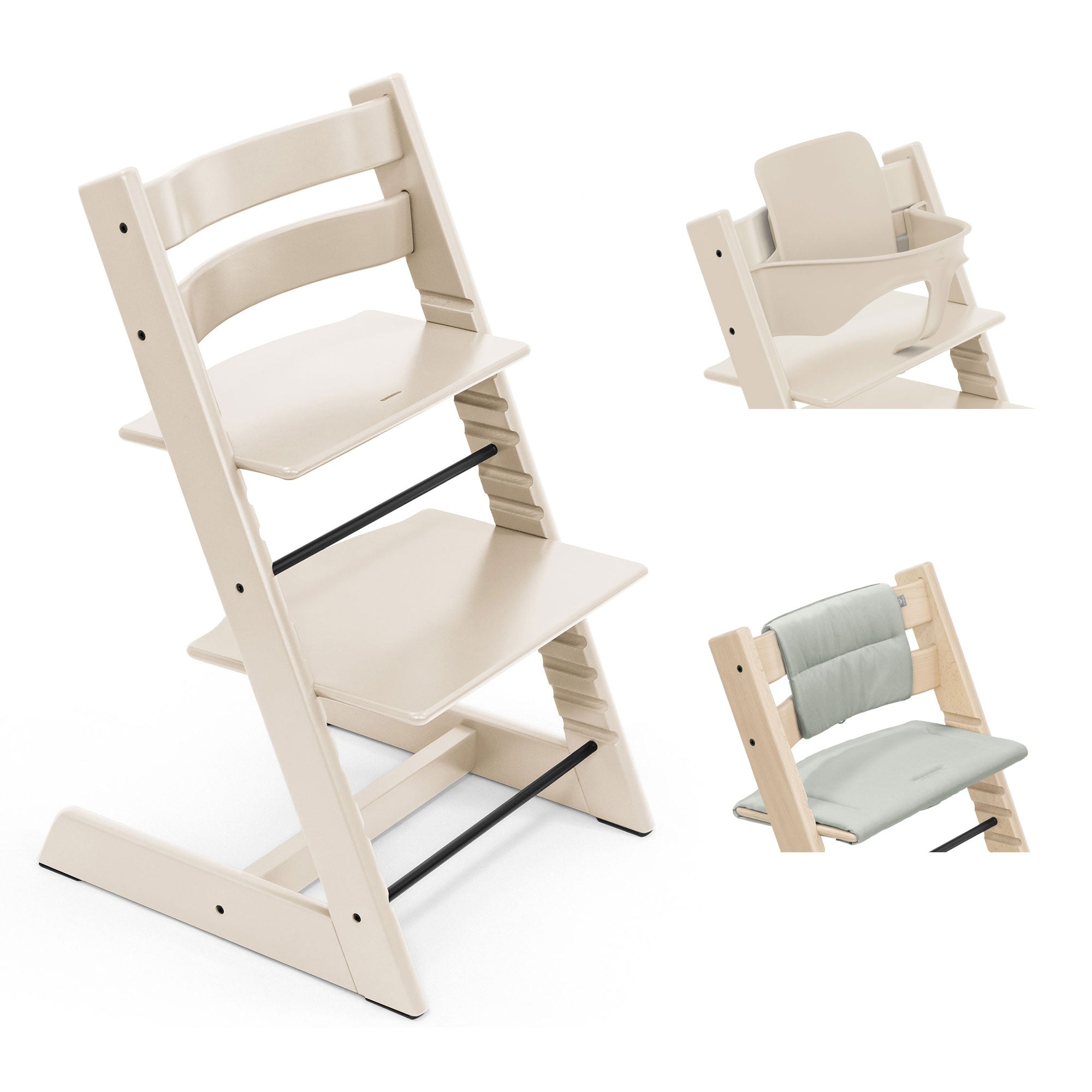 Stokke Tripp Trapp Highchair with Cushion & Baby Set in Vanilla White